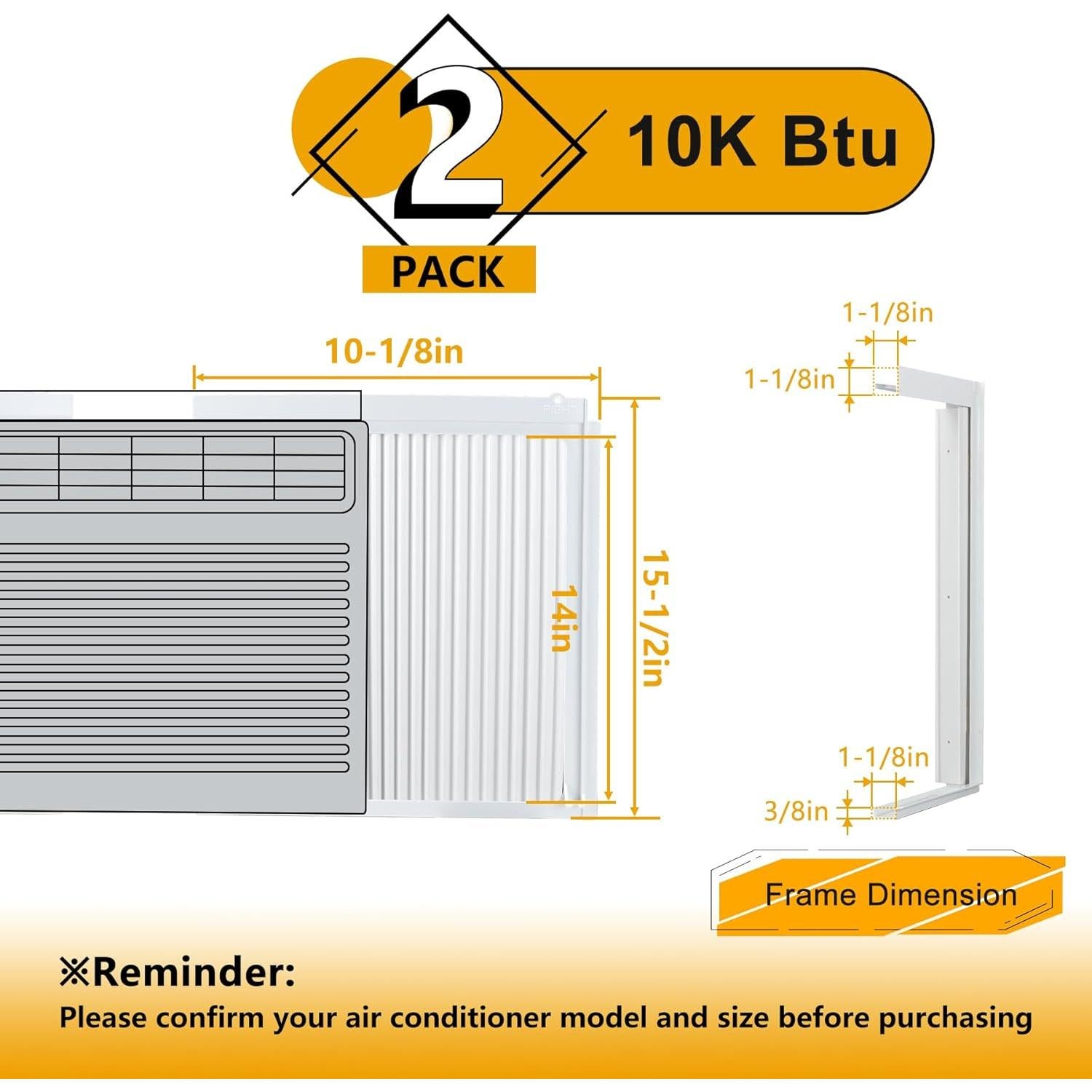 Conjunto de panel lateral y marco LBG Products 10000BTU