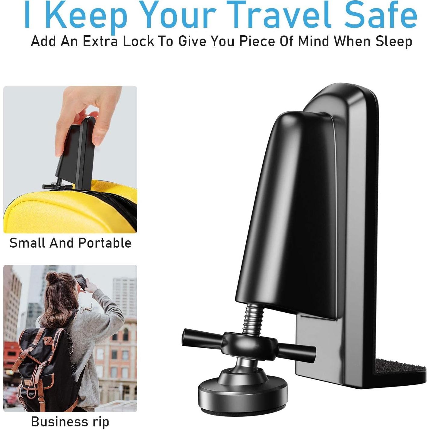 Tope de puerta portátil Yoabo, seguridad antideslizante negro