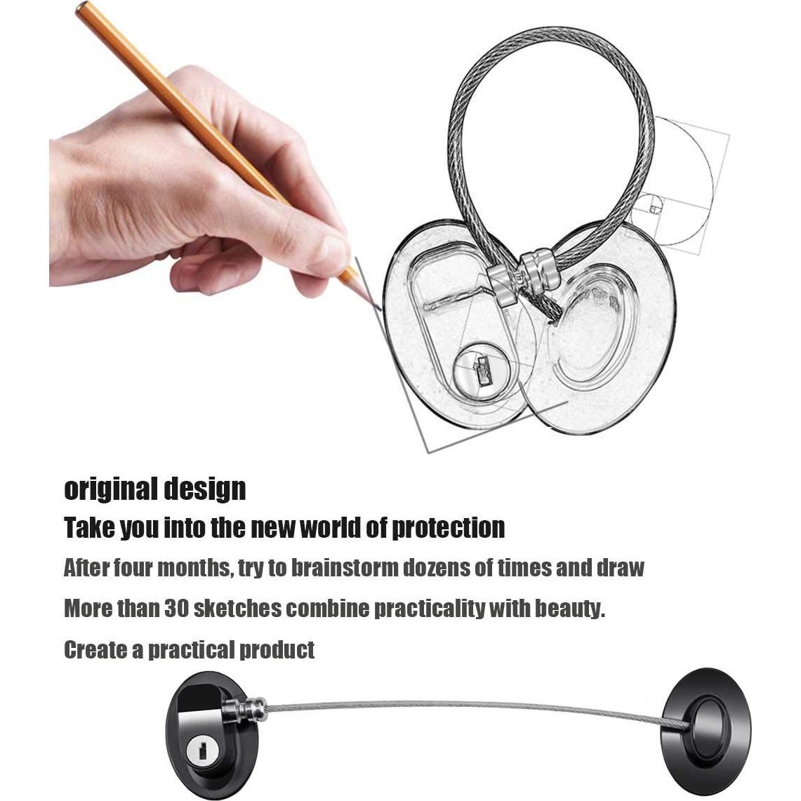 Cerraduras de Refrigerador XccMe 2 Paquete Negro para Niños