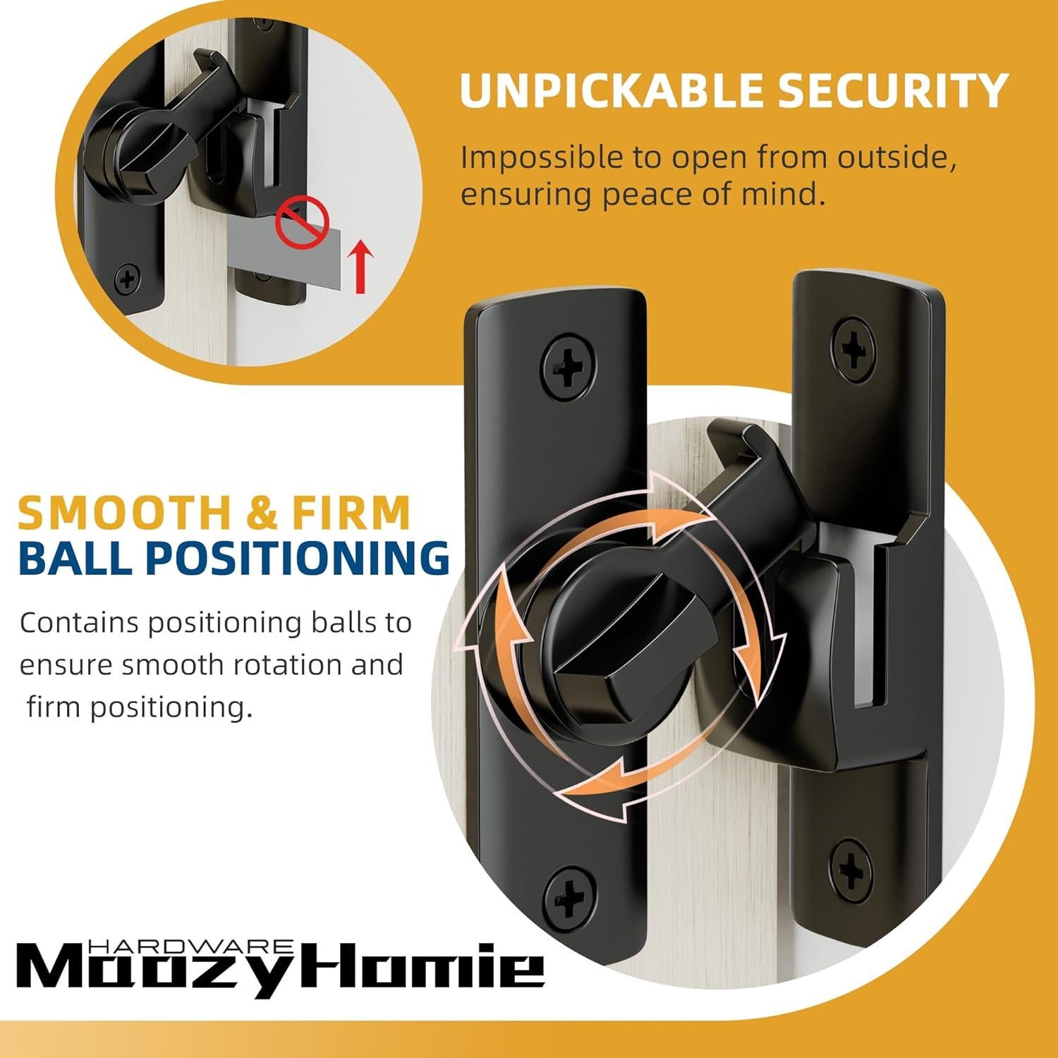 Cierre de Puerta Plegable MaozyHomie Negro 90-180 Grados