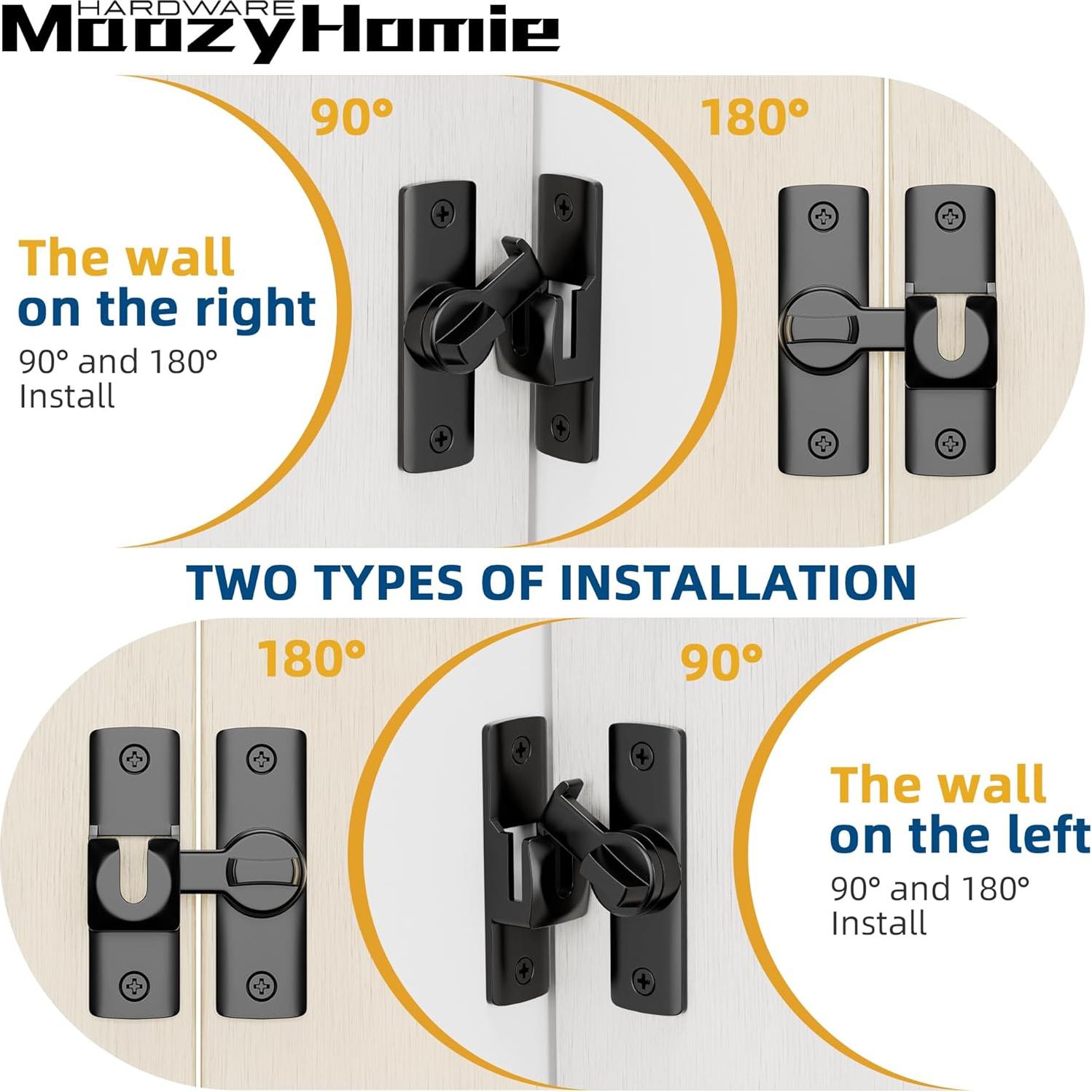 Cierre de Puerta Plegable MaozyHomie Negro 90-180 Grados