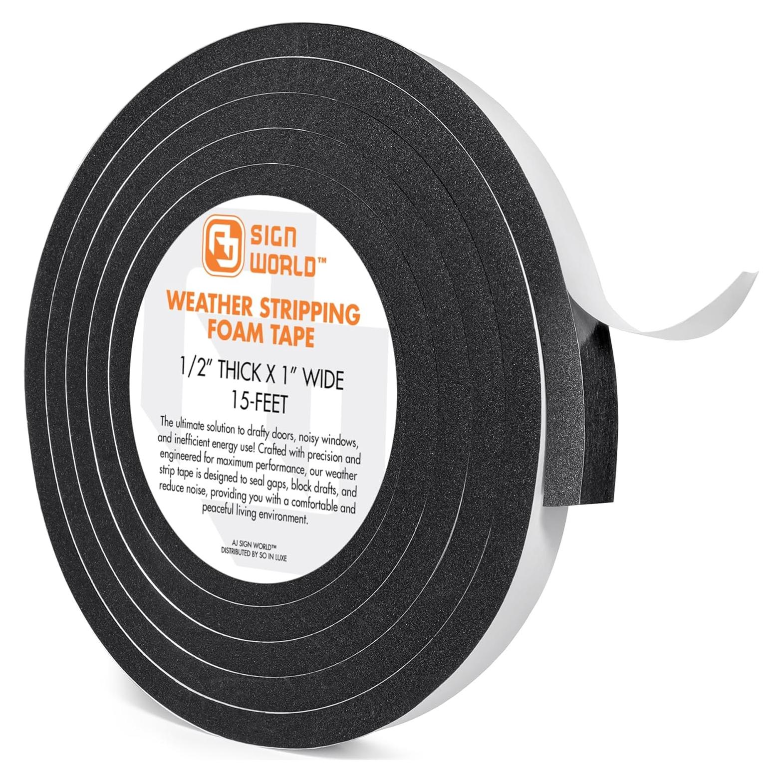 Cinta de Aislamiento de Espuma CR AJ Sign World 1.27cm x 2.54cm x 4.57m