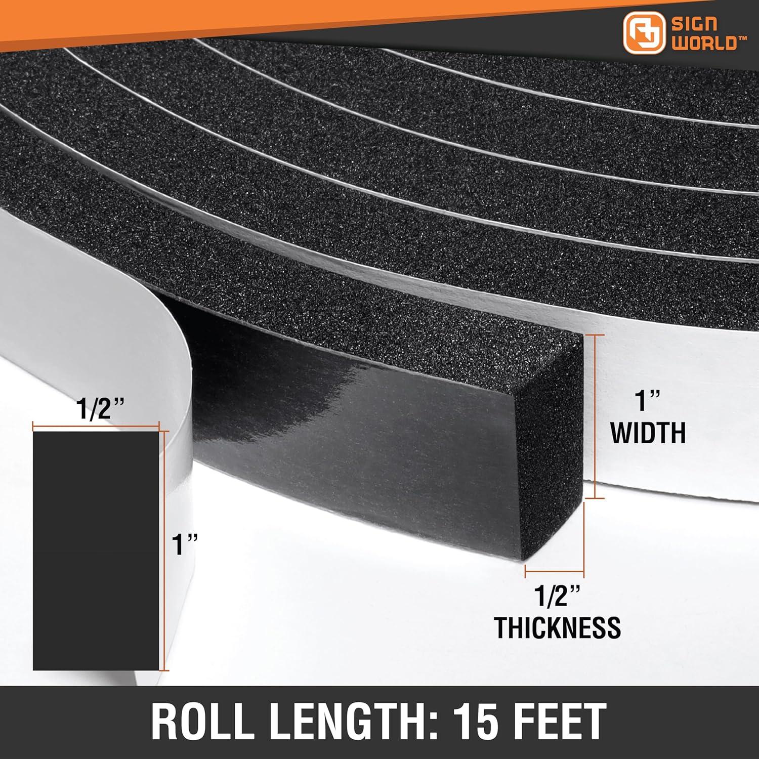 Cinta de Aislamiento de Espuma CR AJ Sign World 1.27cm x 2.54cm x 4.57m
