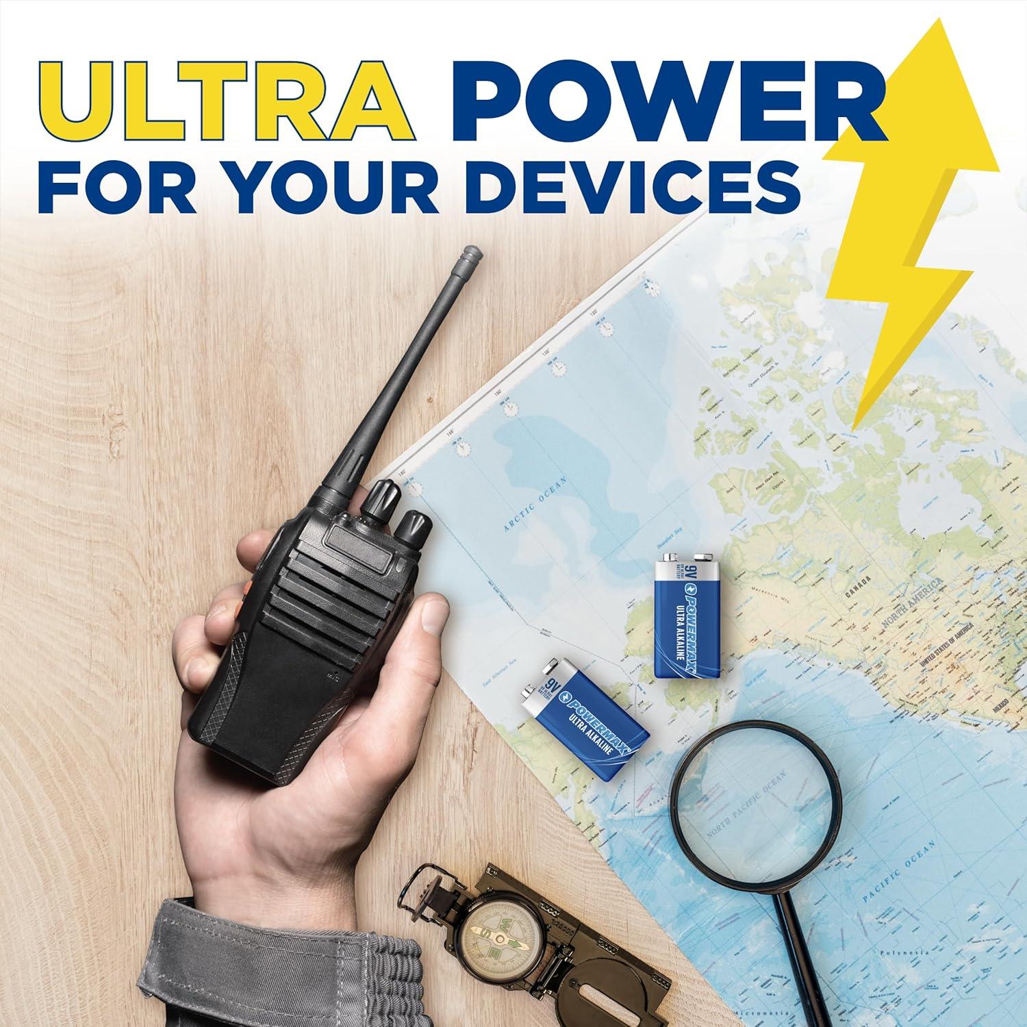Baterías Alcalinas 9V Powermax - 8 Unidades Ultra Duraderas