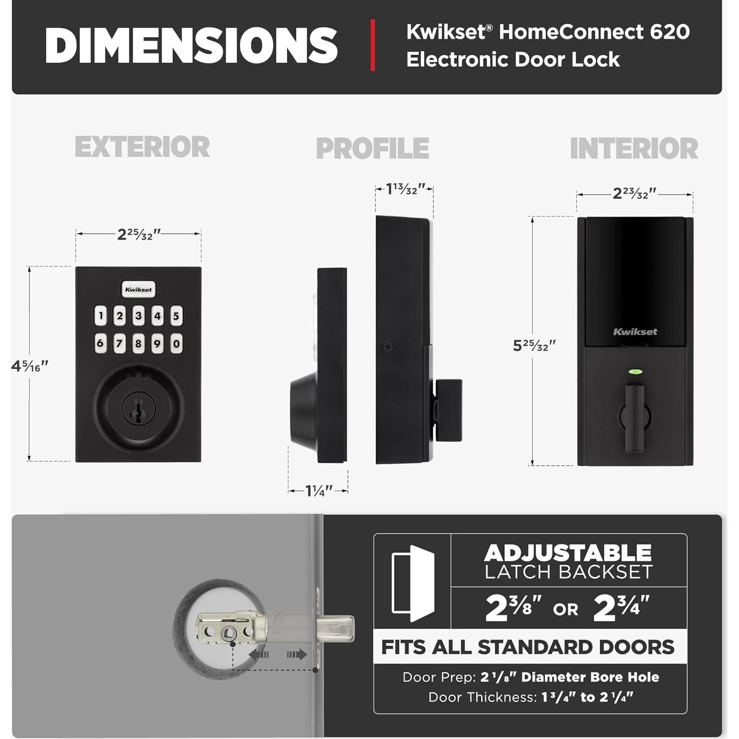 Cerradura Inteligente Kwikset HomeConnect 620 Z-Wave Negro Mate