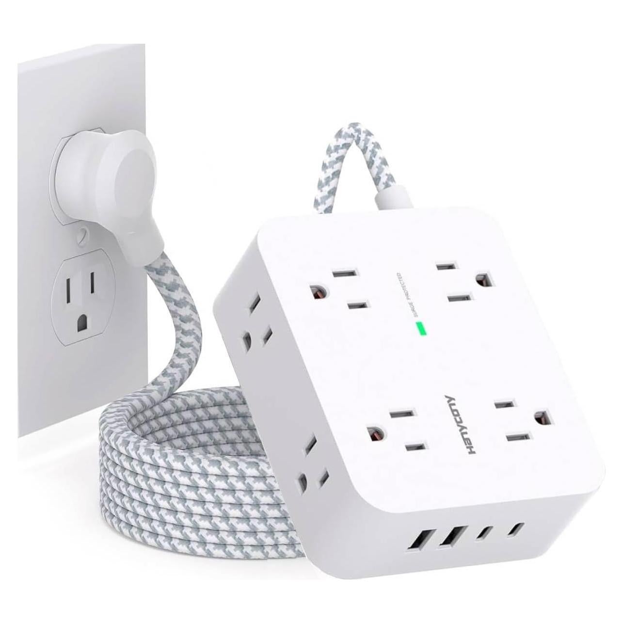 Regleta de Protección HANYCONY 8 Salidas AC y 4 USB-C 1.52m