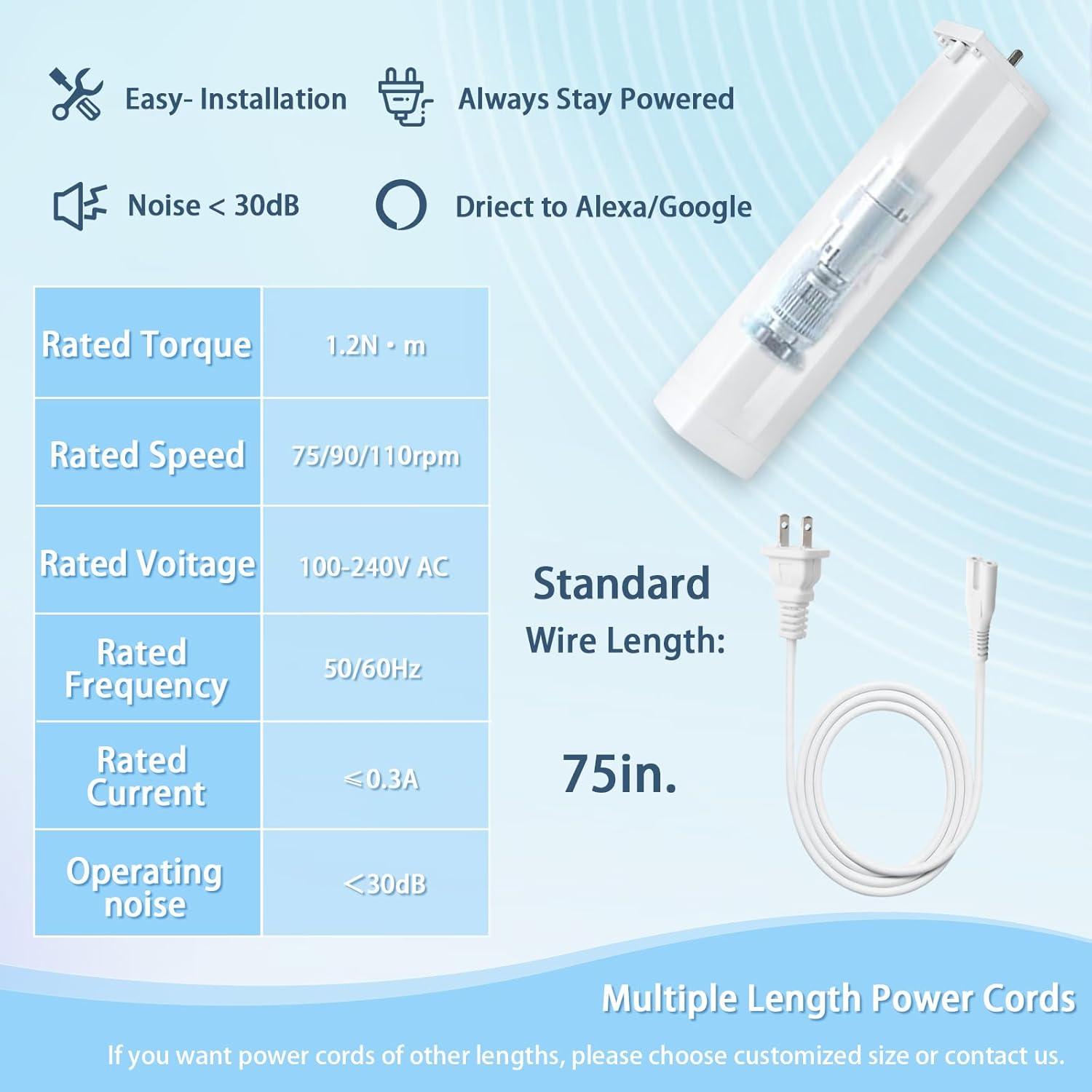 Sistema de Cortinas Eléctricas Shade365 178-305 cm Control Remoto