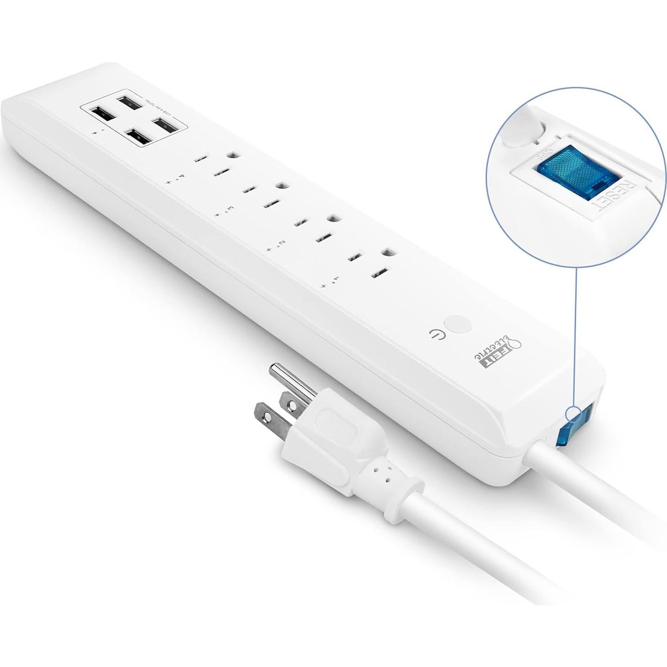 Regleta de Corriente Inteligente WiFi Feit Electric 15A 4 USB