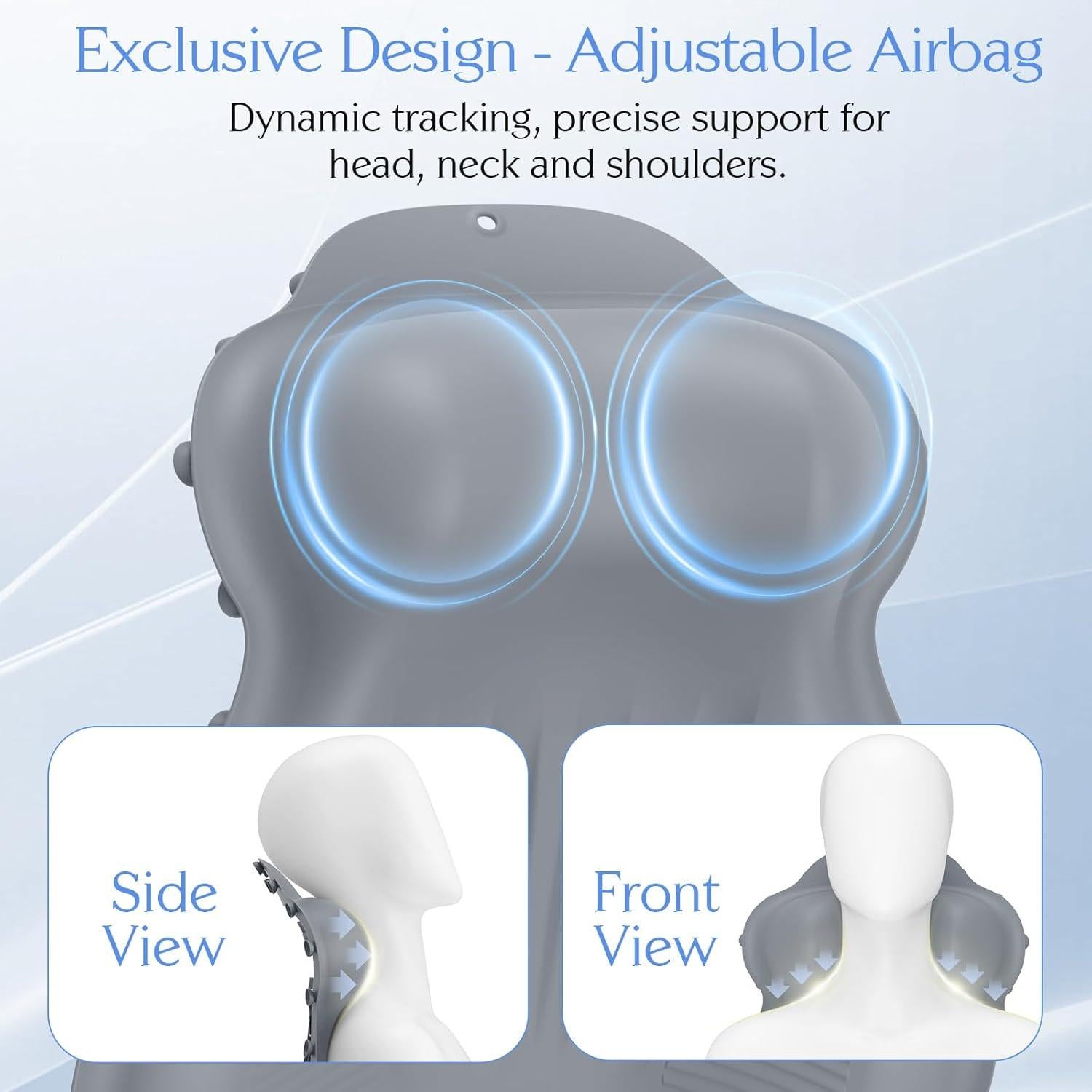 Almohada de Baño Kixcvdm con Airbag Inflable y Ventosas Gris