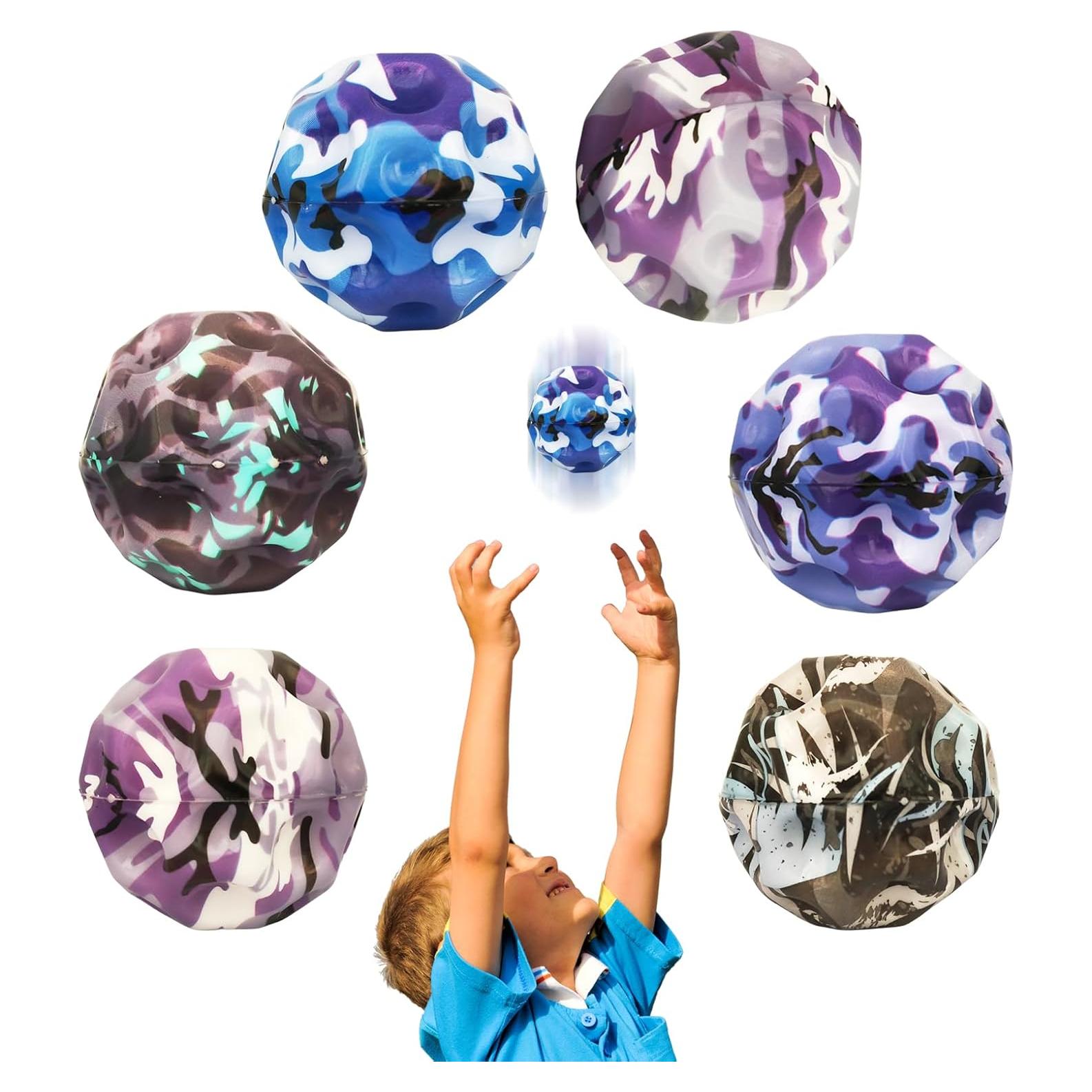 Paquete de 6 Pelotas Saltarinas QOUXZ Camuflaje 6.86cm