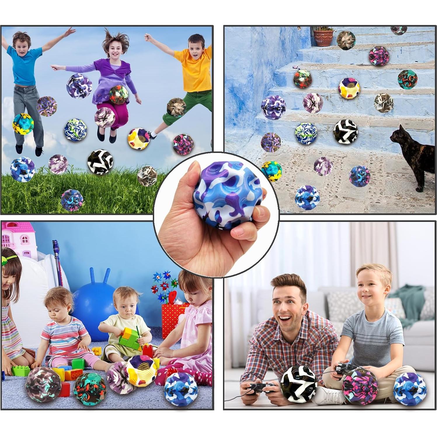 Paquete de 6 Pelotas Saltarinas QOUXZ Camuflaje 6.86cm