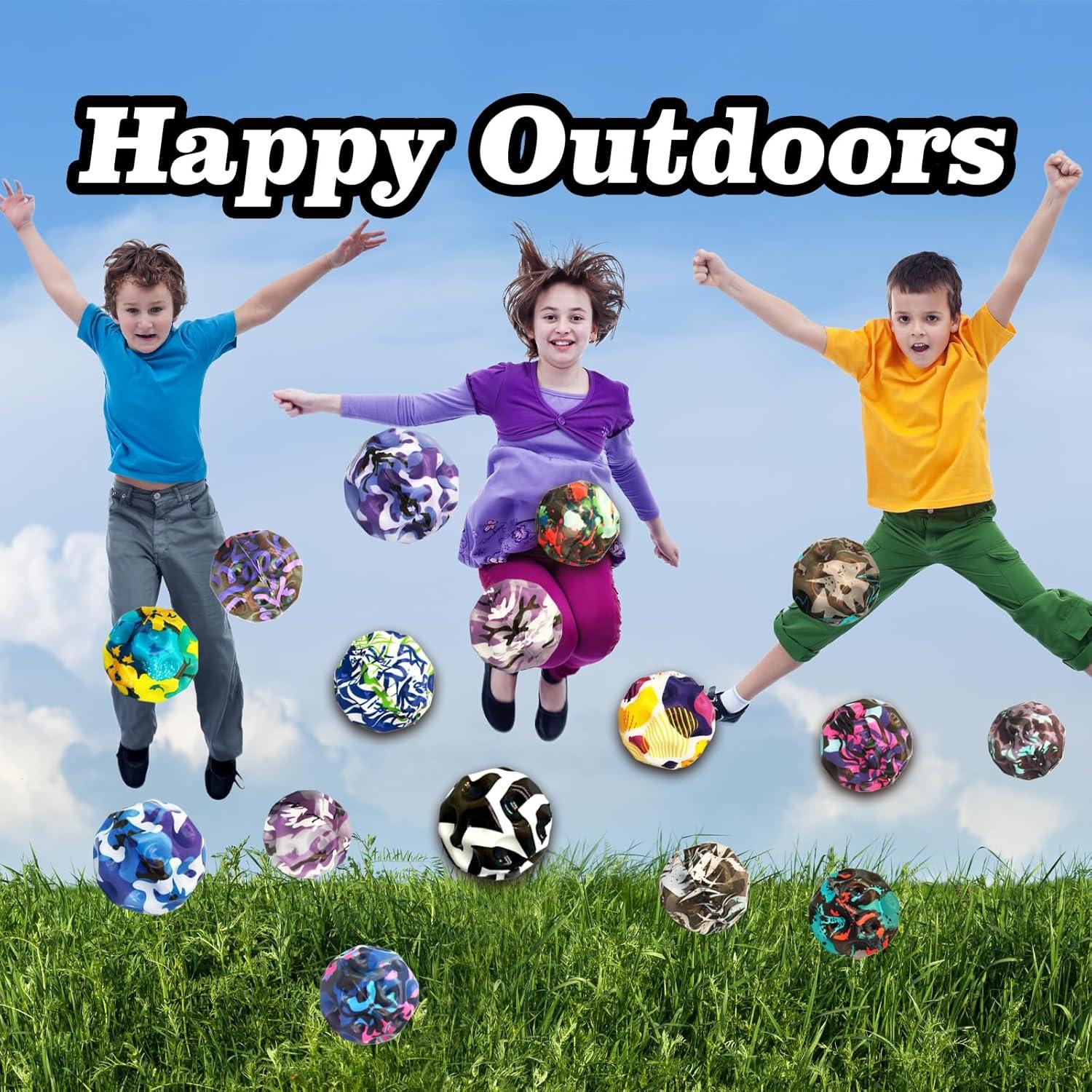 Paquete de 6 Pelotas Saltarinas QOUXZ Camuflaje 6.86cm