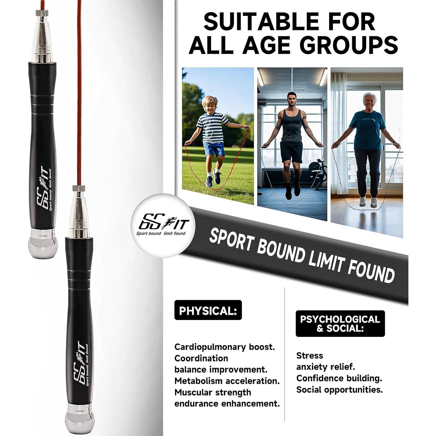 Cuerda de Salto 66FIT con Peso y Auto-bloqueo, 323.85 cm