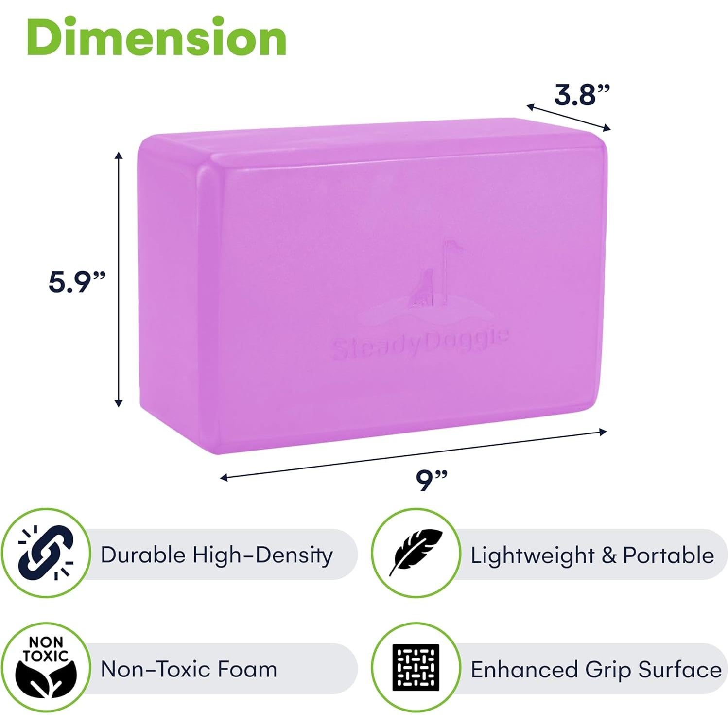 Bloques de Yoga Steady Doggie - Espuma Antideslizante - Paquete de 2