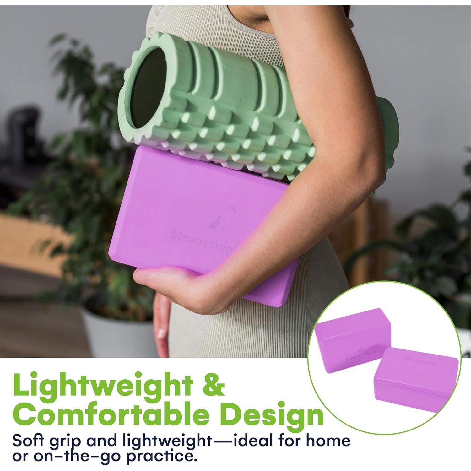 Bloques de Yoga Steady Doggie - Espuma Antideslizante - Paquete de 2