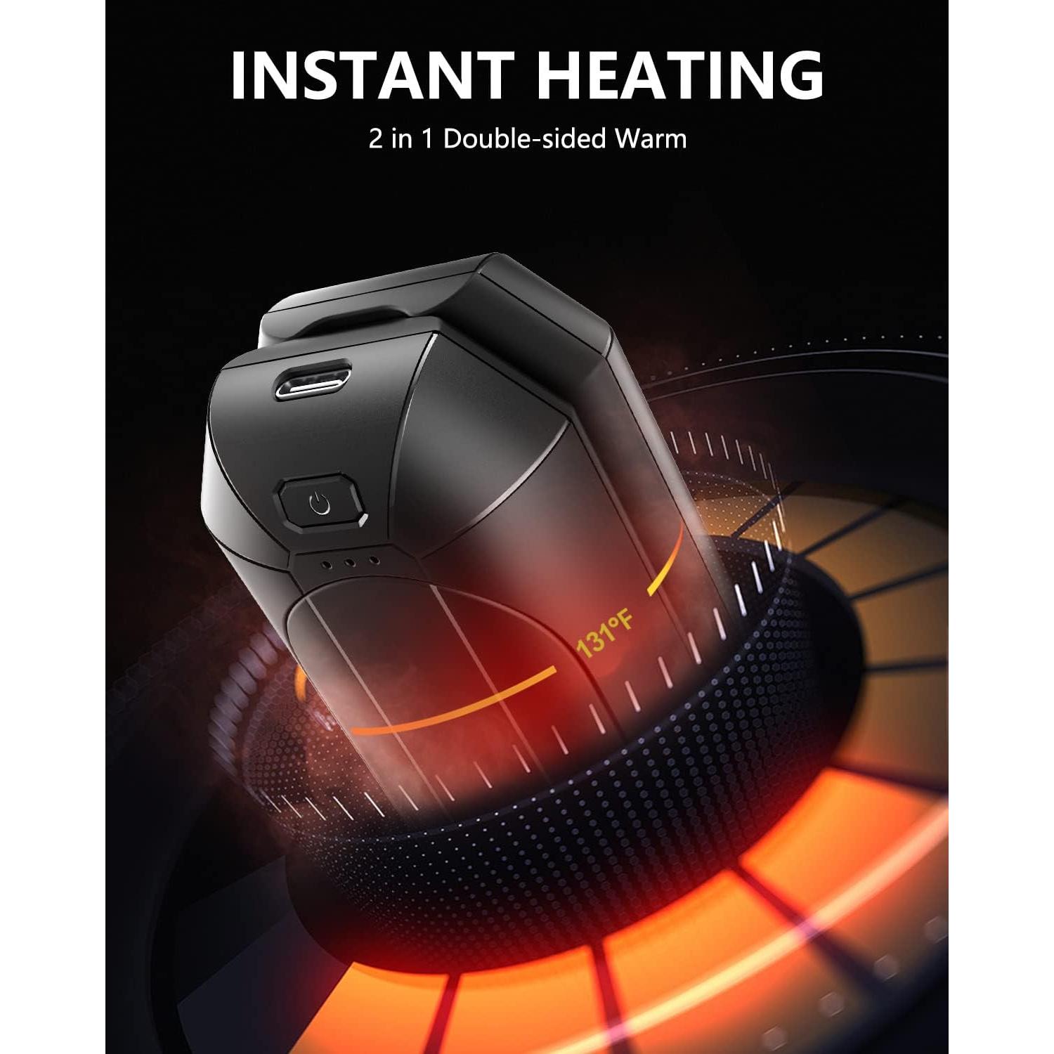 Calentadores de Manos Recargables Dnaleao 4000mAh Negro