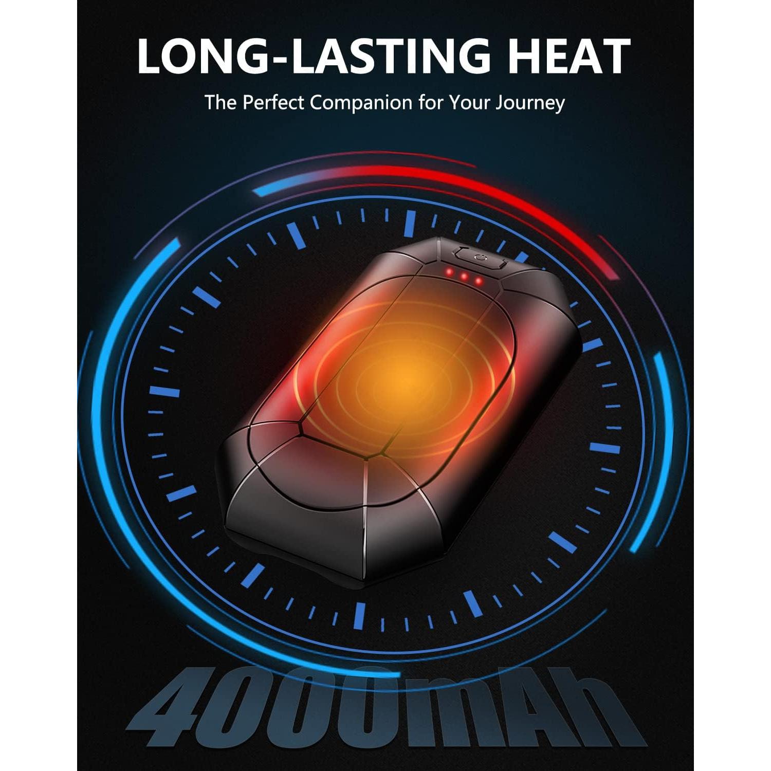 Calentadores de Manos Recargables Dnaleao 4000mAh Negro