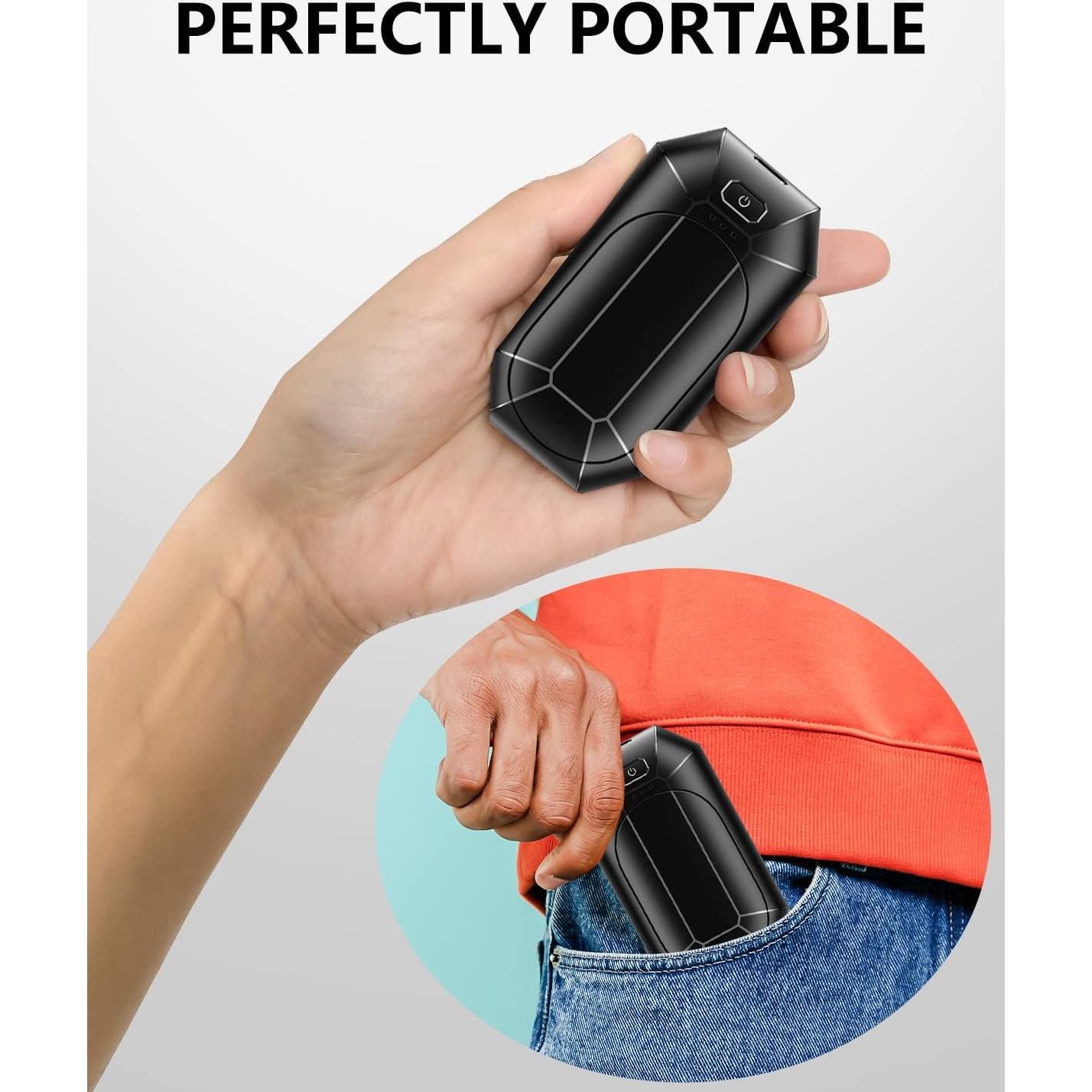 Calentadores de Manos Recargables Dnaleao 4000mAh Negro