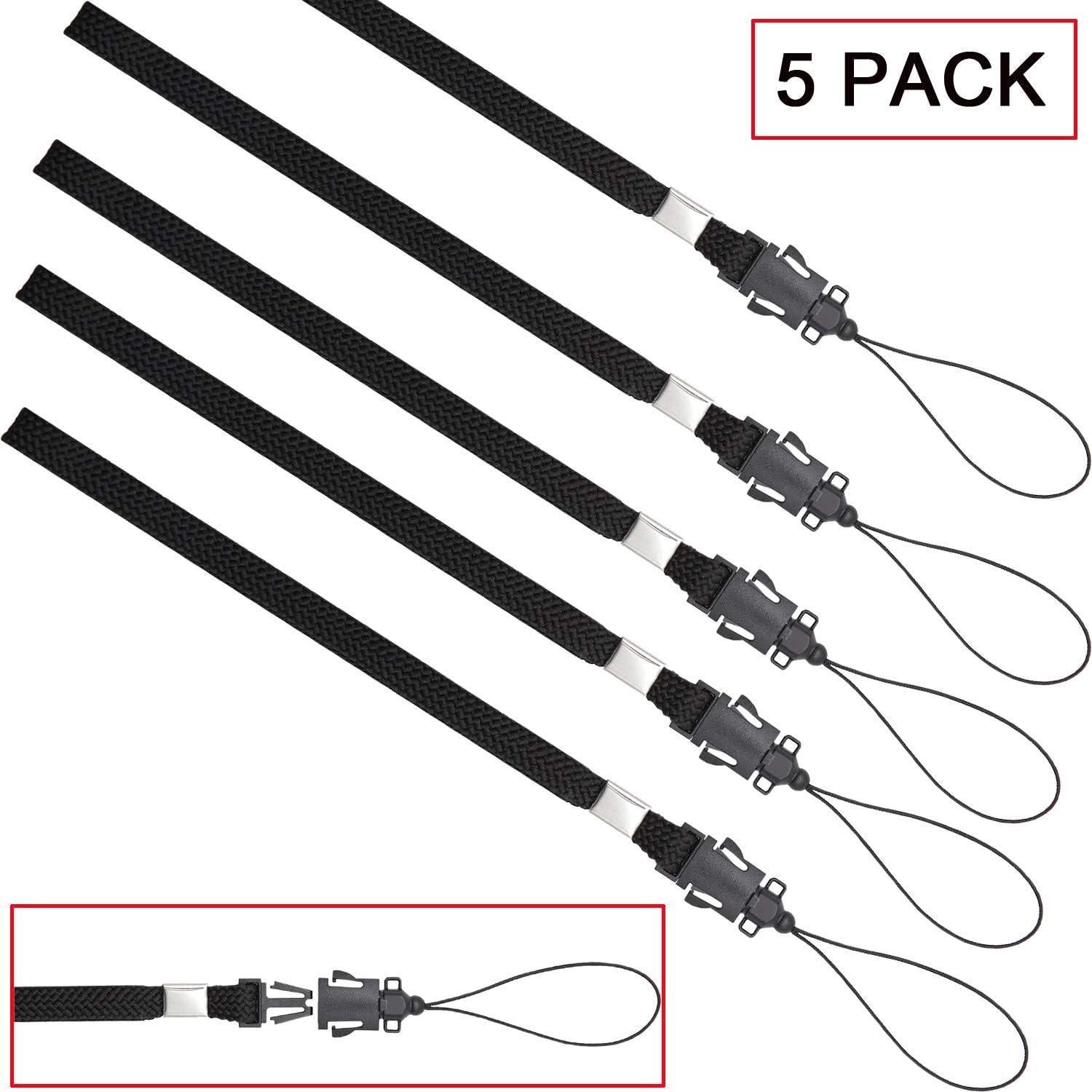 Lanyards de Muñeca YOUOWO 5 Paquete Nylon Negro 27.18 cm