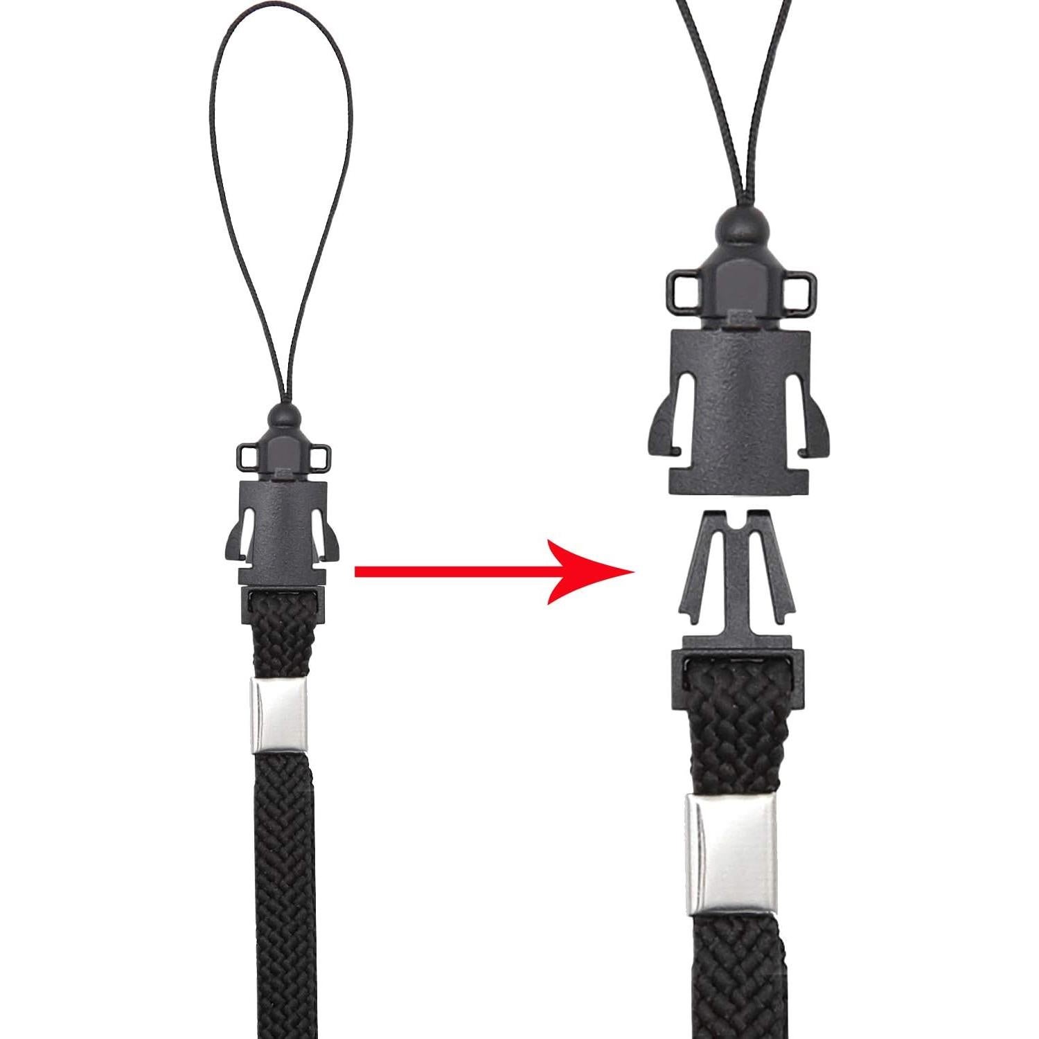 Lanyards de Muñeca YOUOWO 5 Paquete Nylon Negro 27.18 cm