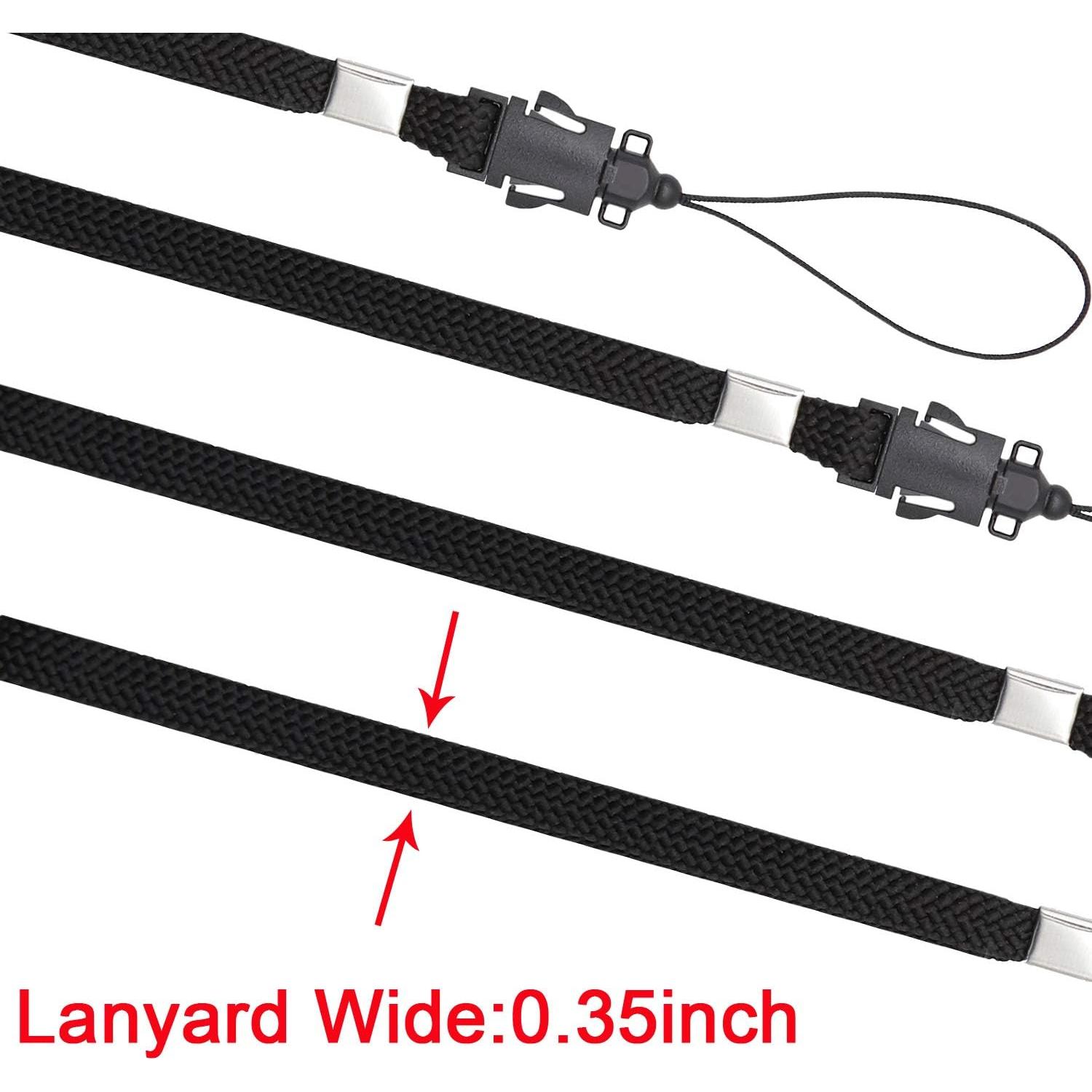 Lanyards de Muñeca YOUOWO 5 Paquete Nylon Negro 27.18 cm