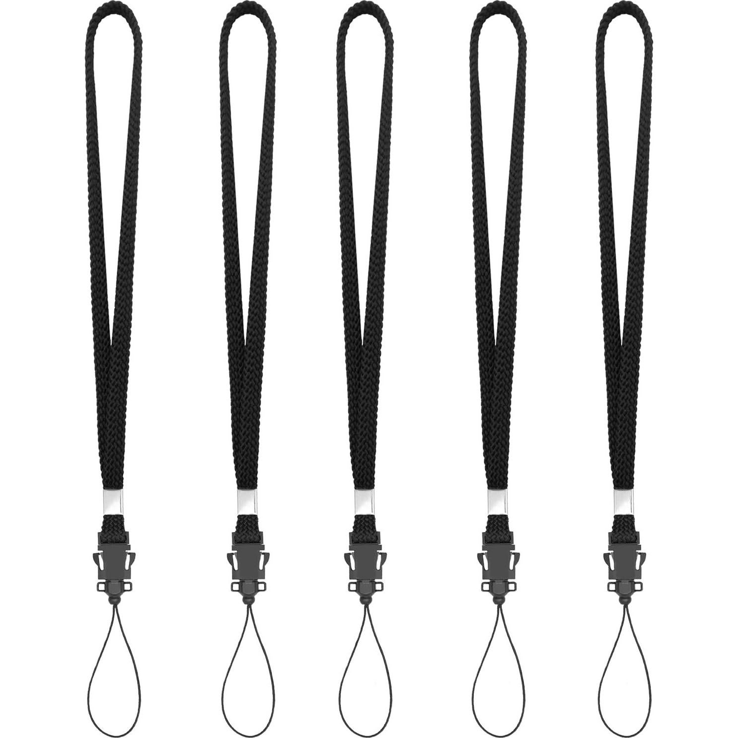 Lanyards de Muñeca YOUOWO 5 Paquete Nylon Negro 27.18 cm