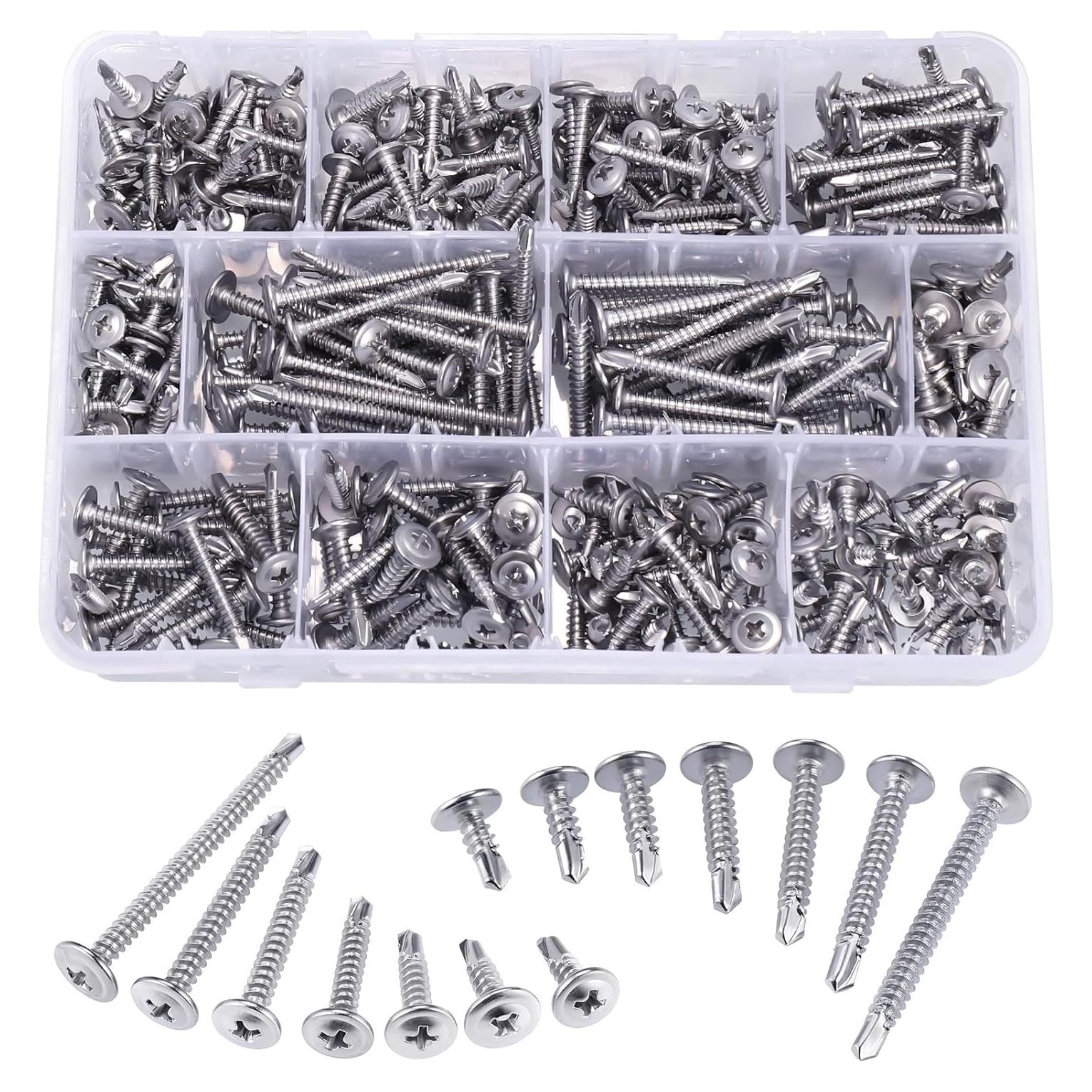 Kit 400 Tornillos Autoperforantes Kssvzz Acero Inoxidable 410