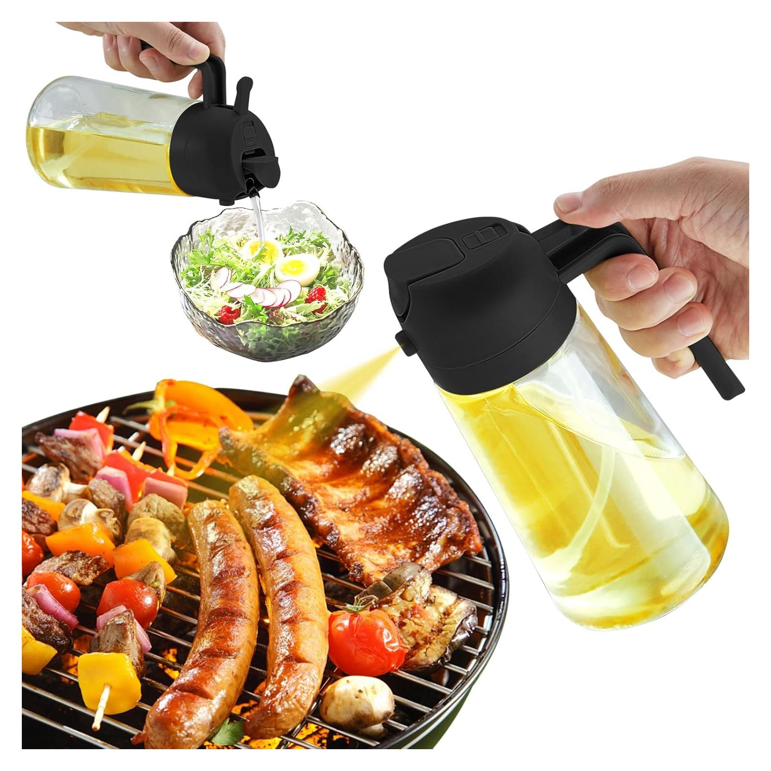 Rociador de Aceite DOPUDO 470ml Vidrio Premium Negro