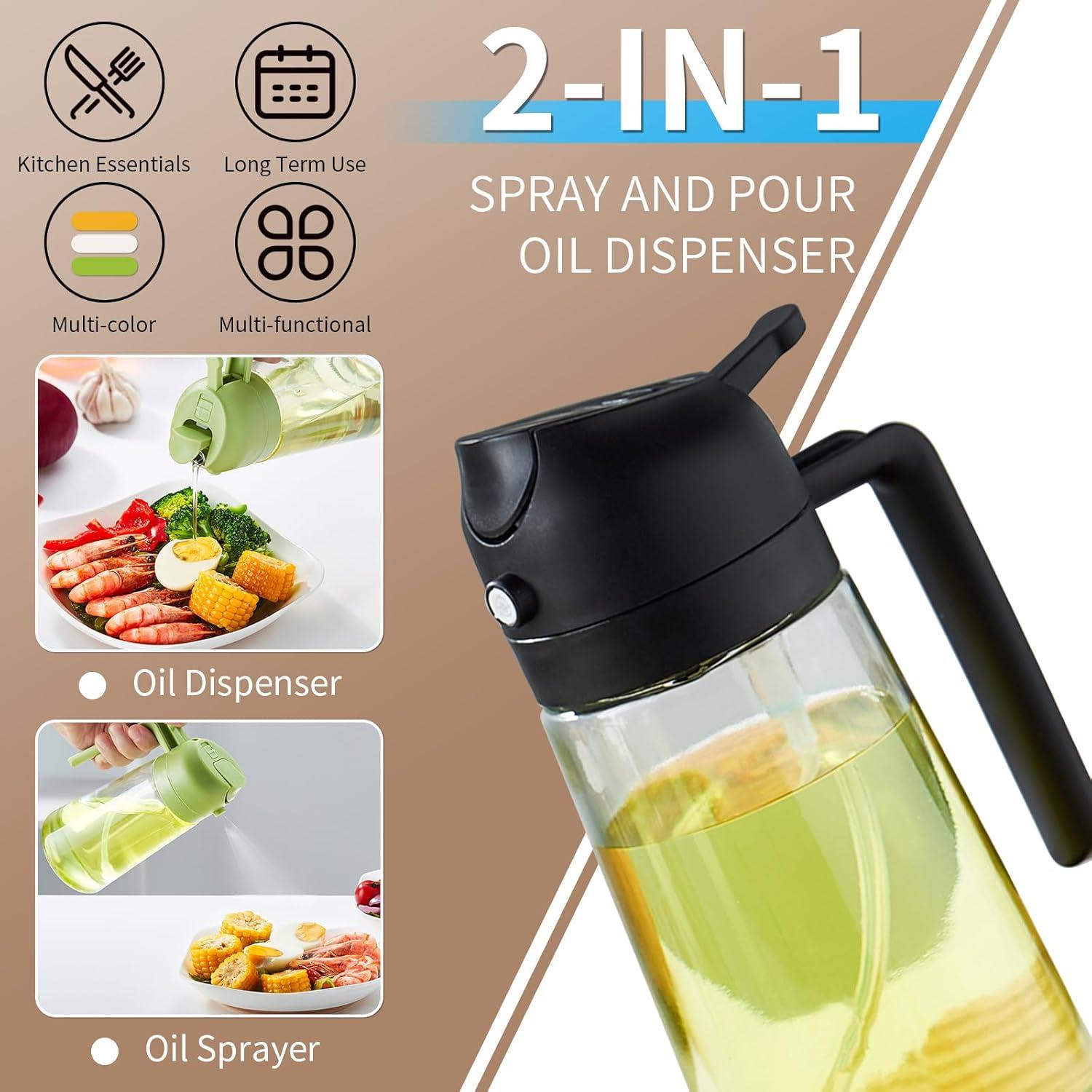 Rociador de Aceite DOPUDO 470ml Vidrio Premium Negro