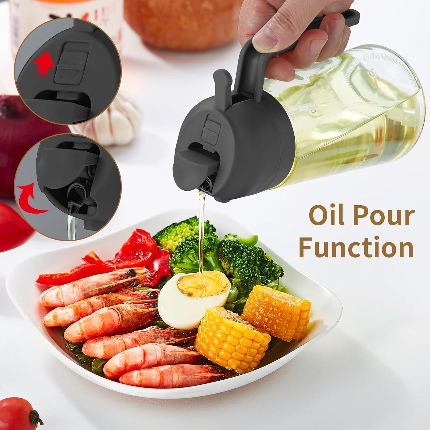 Rociador de Aceite DOPUDO 470ml Vidrio Premium Negro