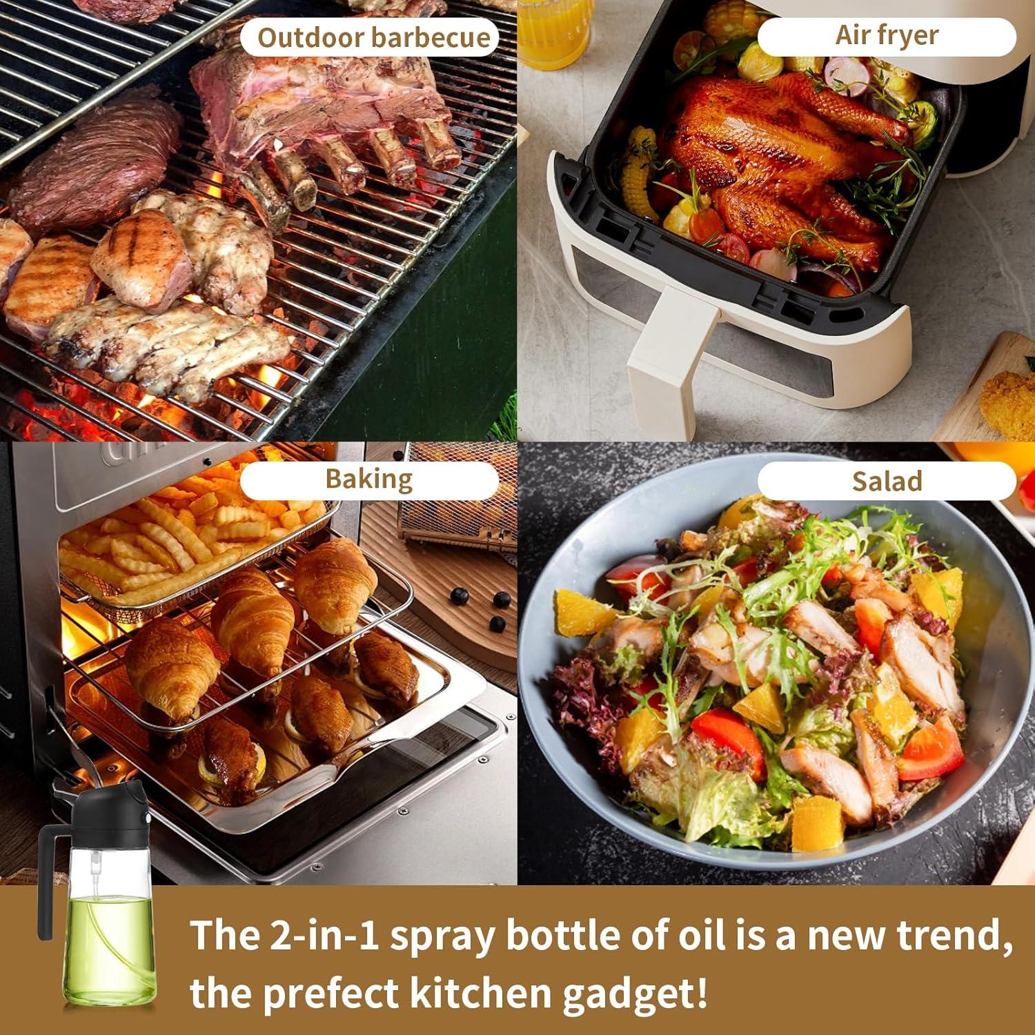 Rociador de Aceite DOPUDO 470ml Vidrio Premium Negro