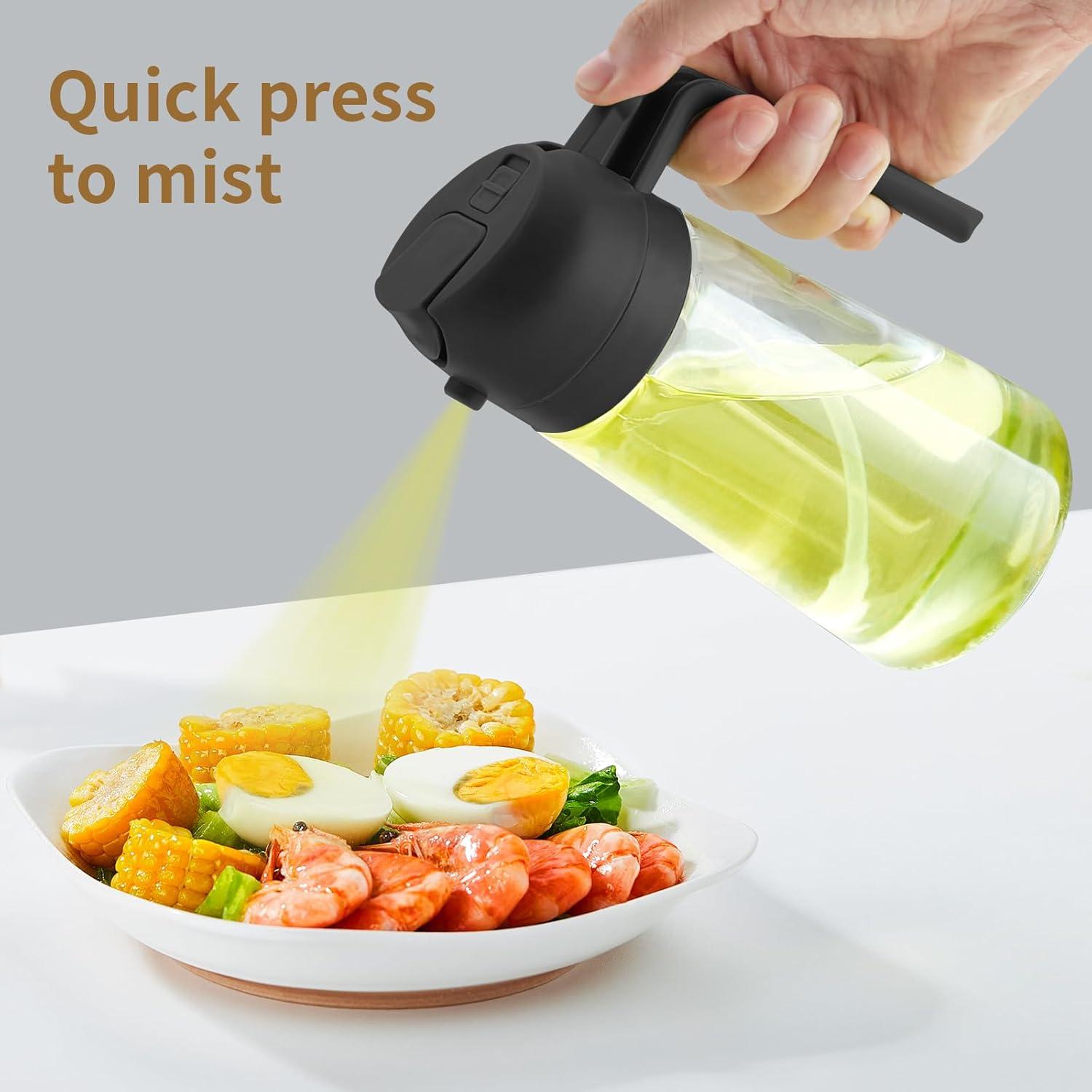 Rociador de Aceite DOPUDO 470ml Vidrio Premium Negro