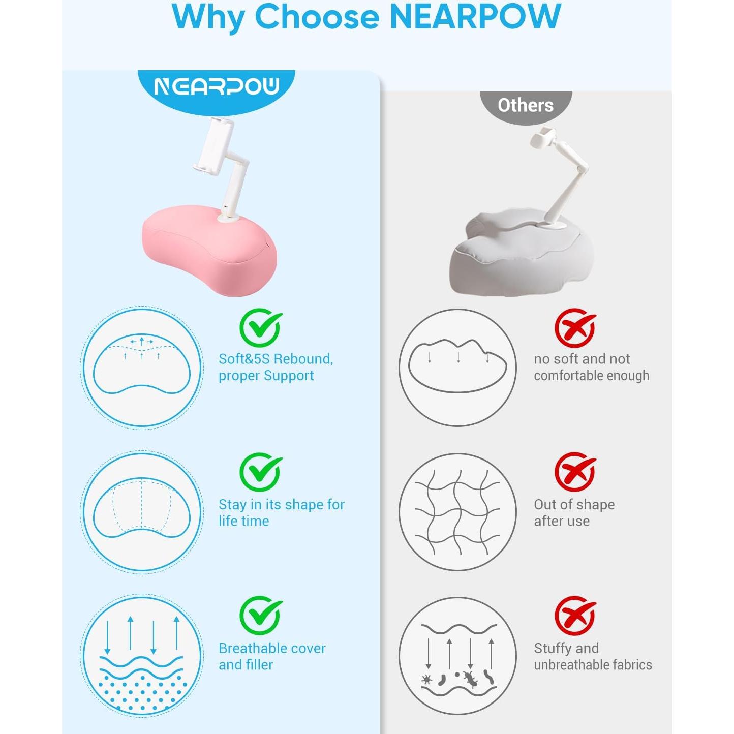 Soporte de Almohada NEARPOW para Tabletas 4.7-15.6" Rosa