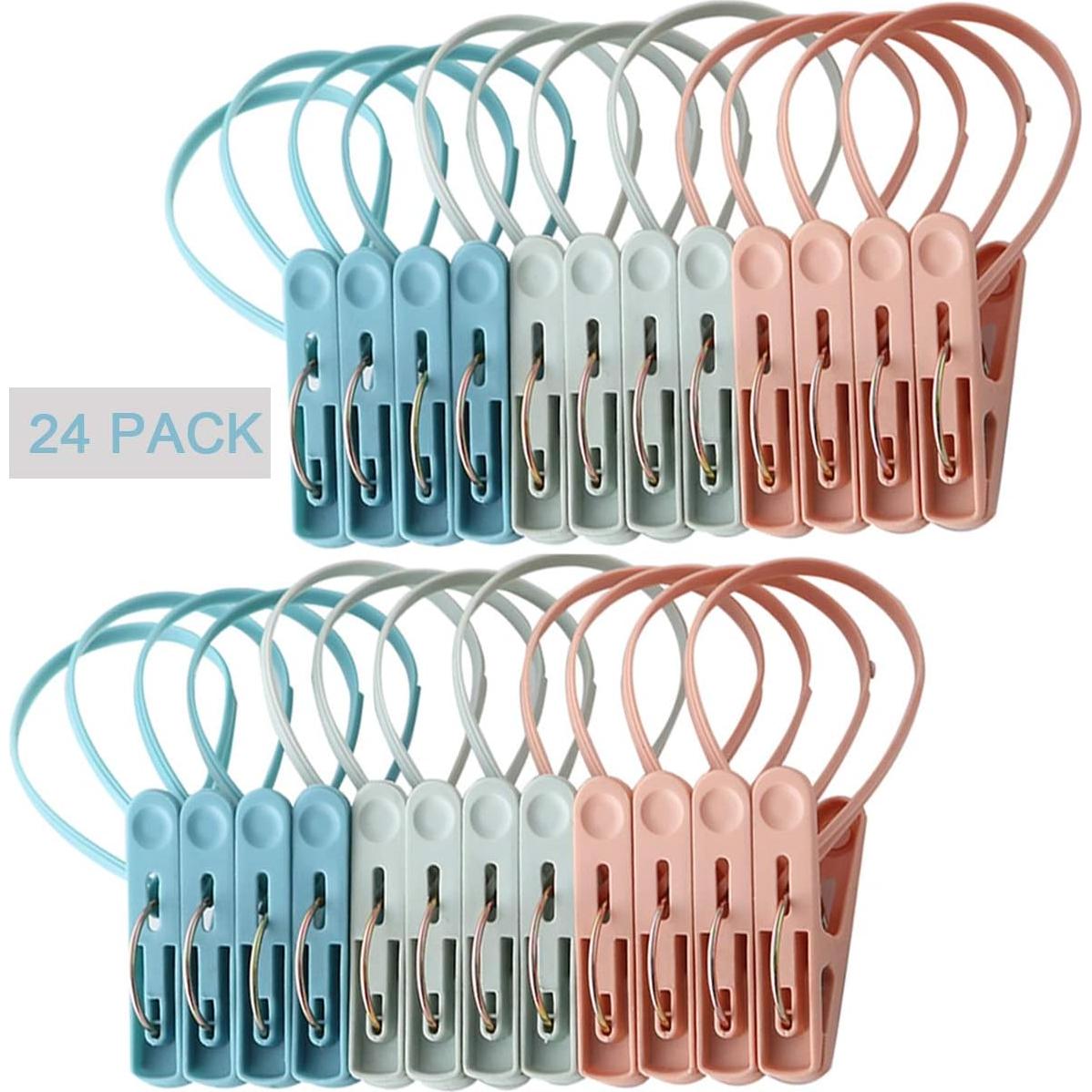 Pinzas de Ropa Foshine 24 Piezas Resistentes Colores Variados