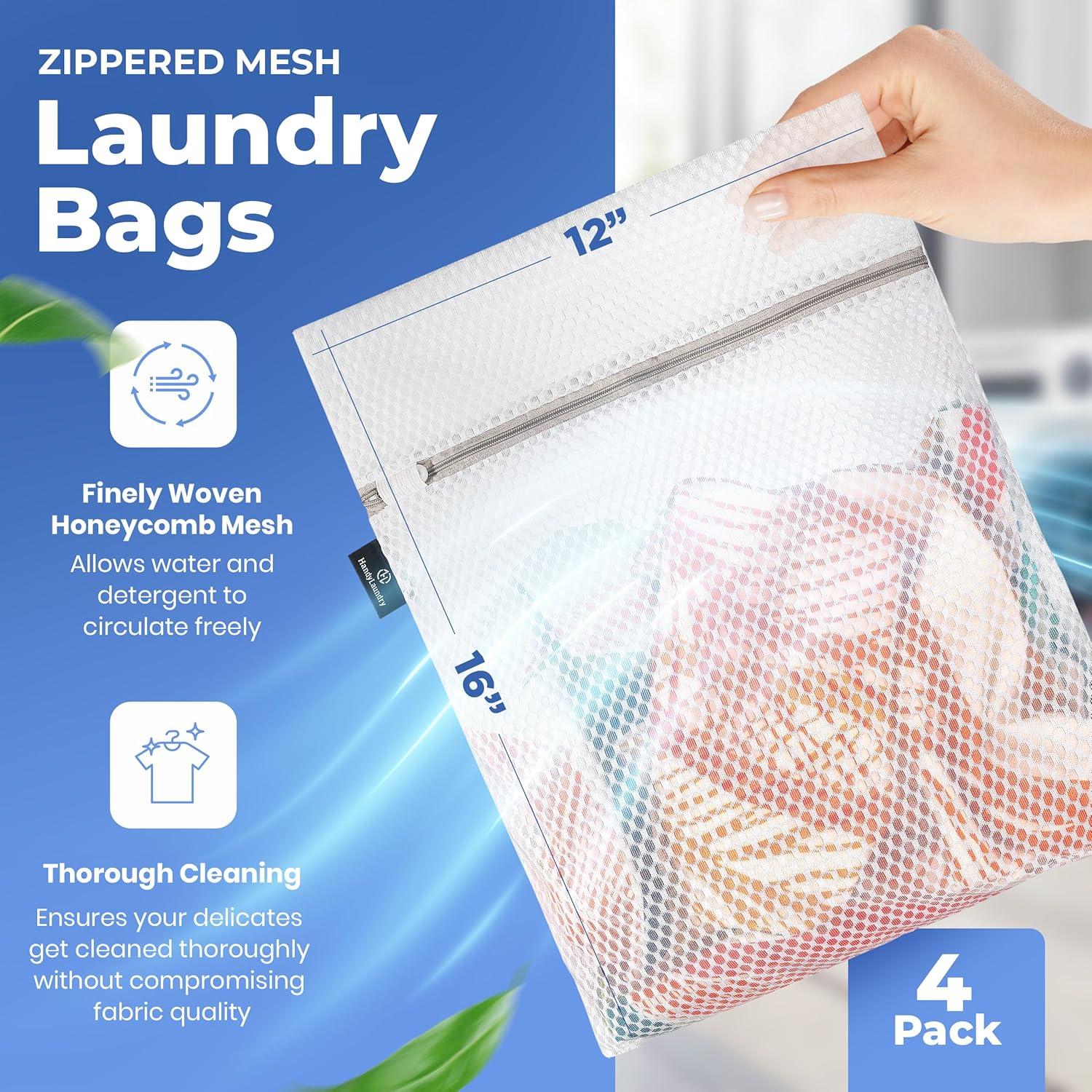 Bolsas de Malla para Lavandería Handy - Paquete de 4 - 30x40 cm