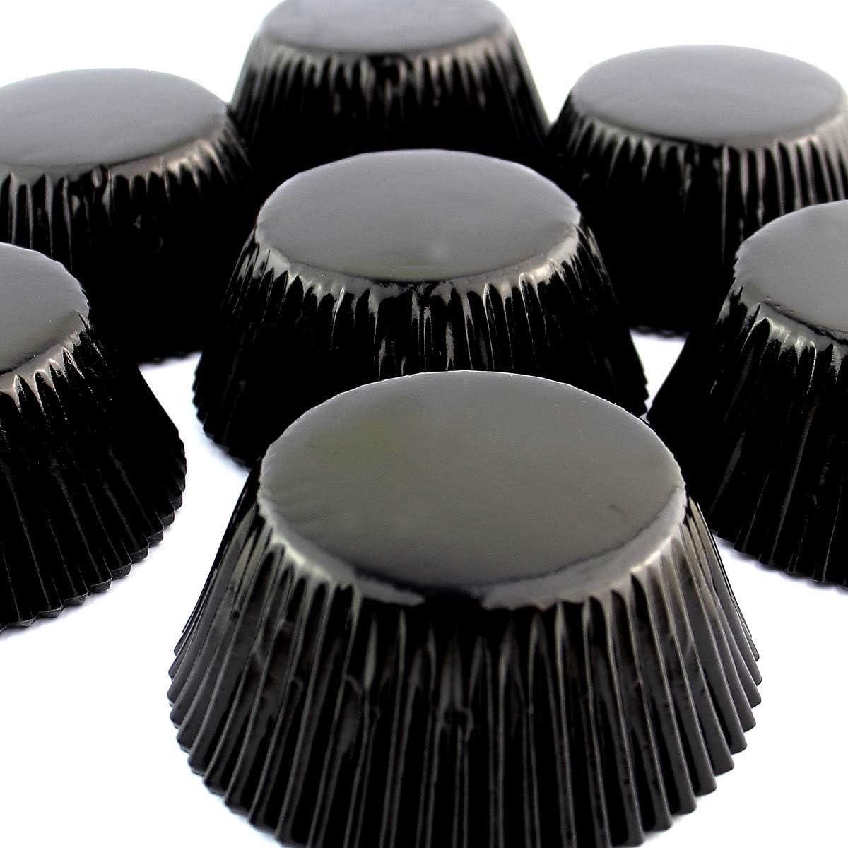 Funda de Papel para Cupcakes Eoonfirst 198 Pcs Foil Negro