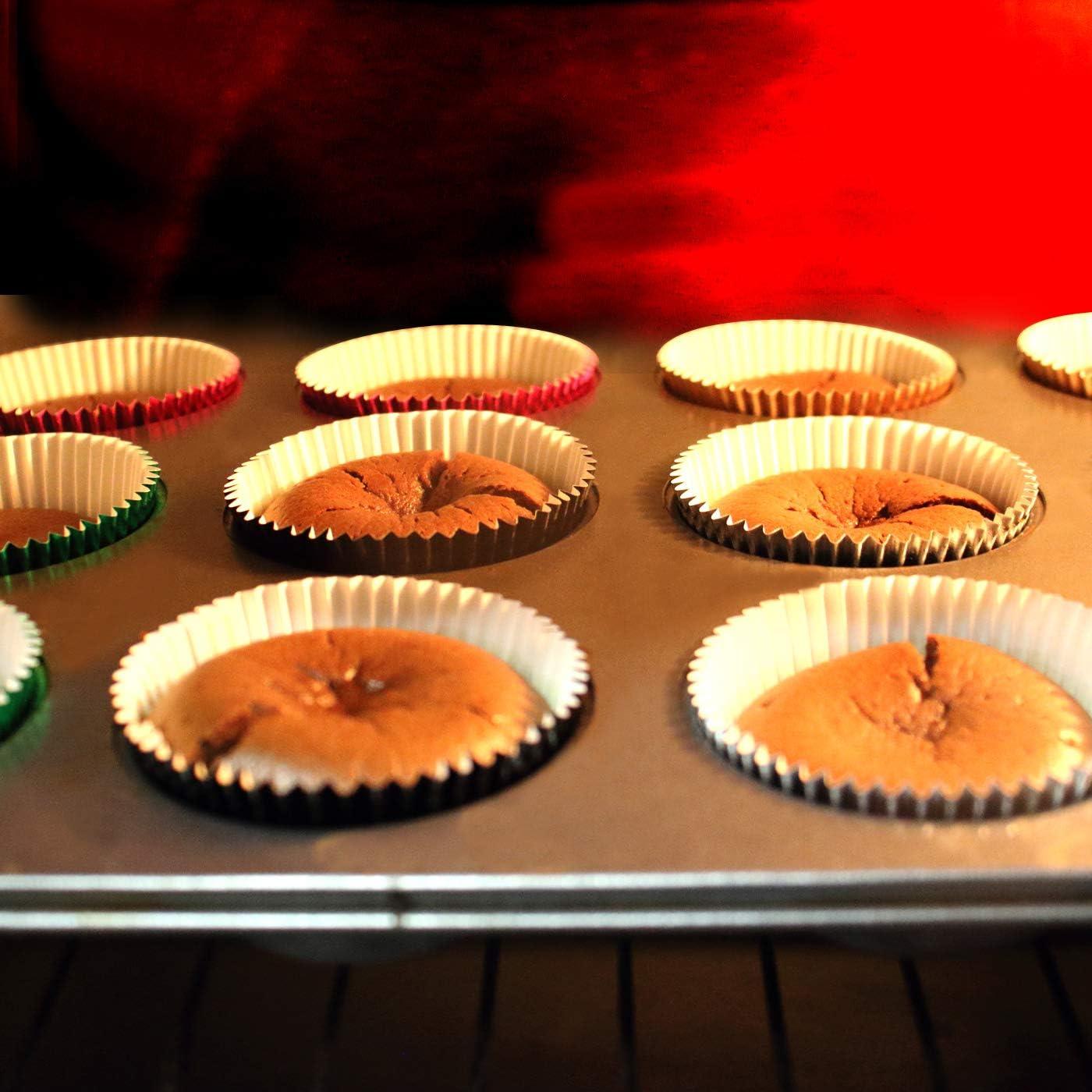 Funda de Papel para Cupcakes Eoonfirst 198 Pcs Foil Negro