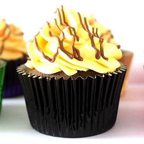 Funda de Papel para Cupcakes Eoonfirst 198 Pcs Foil Negro
