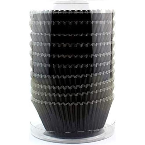 Funda de Papel para Cupcakes Eoonfirst 198 Pcs Foil Negro