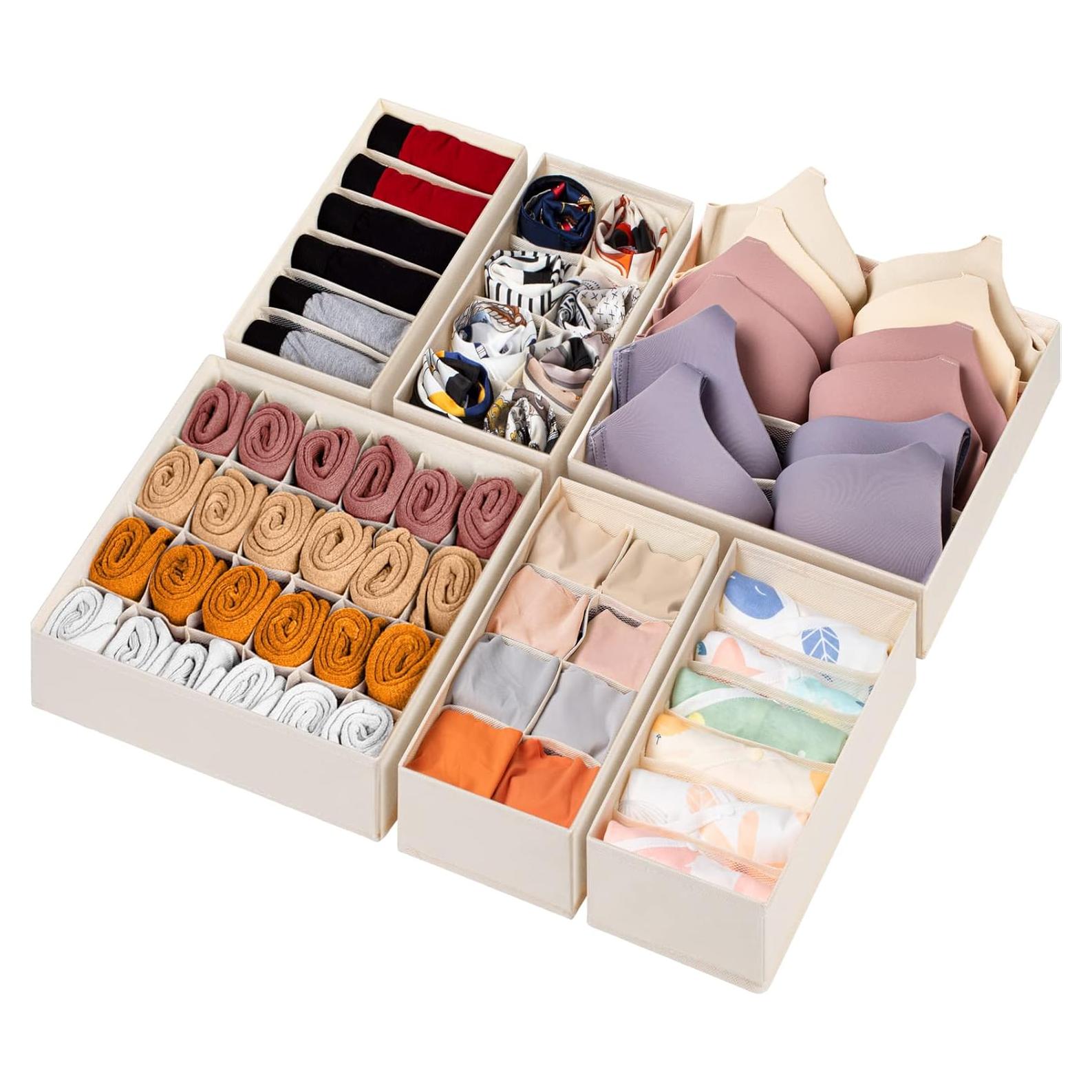 Organizadores de Cajón Criusia 6 Paquetes 58 Celdas Beige