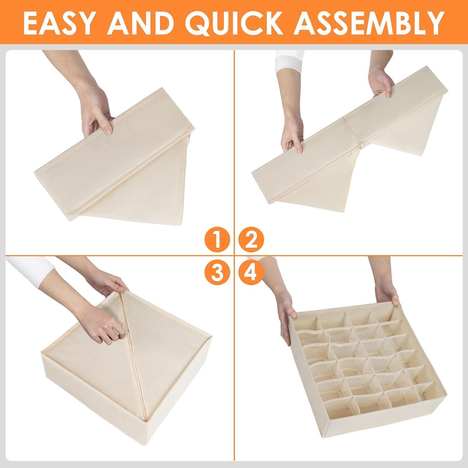 Organizadores de Cajón Criusia 6 Paquetes 58 Celdas Beige