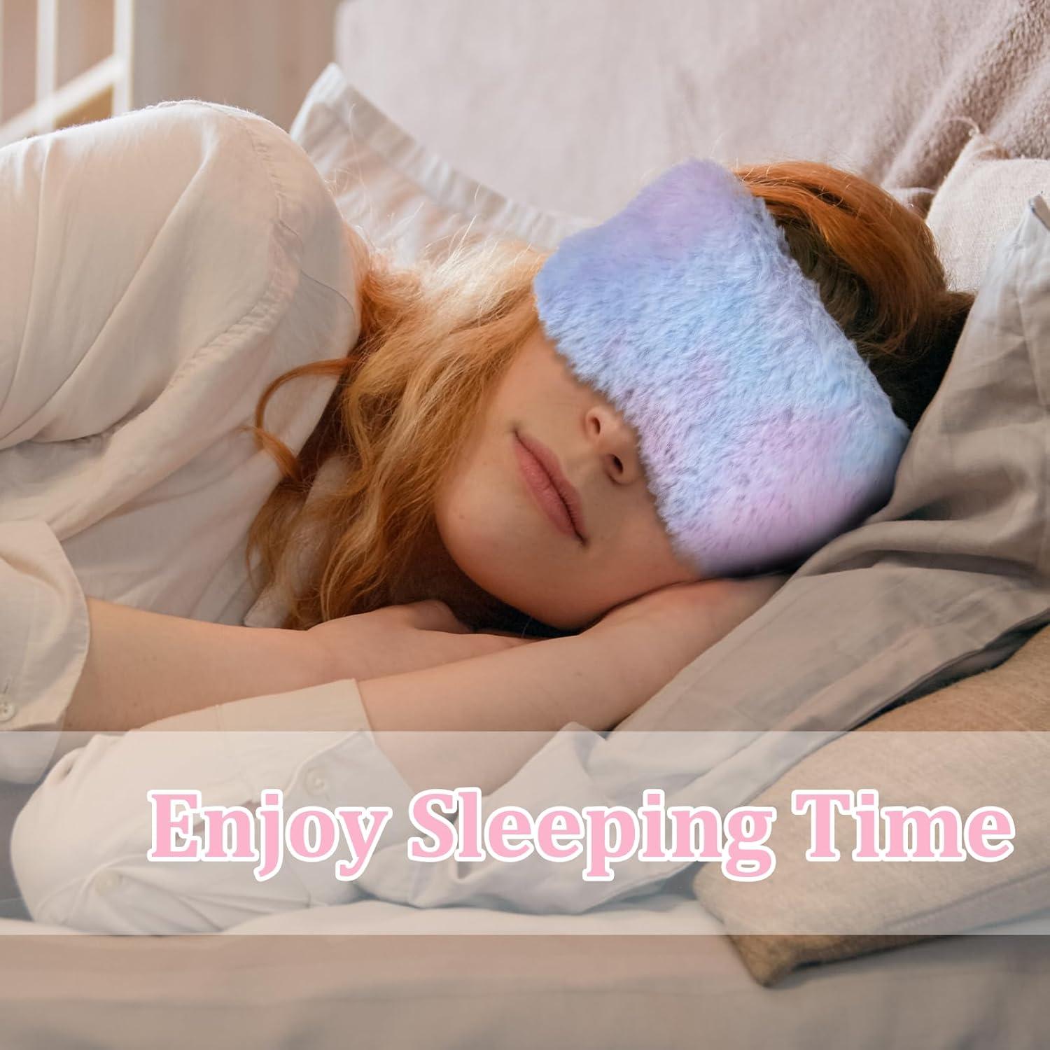 2 Pcs Máscara de Dormir Suave Piriuuo Arcoíris para Niños