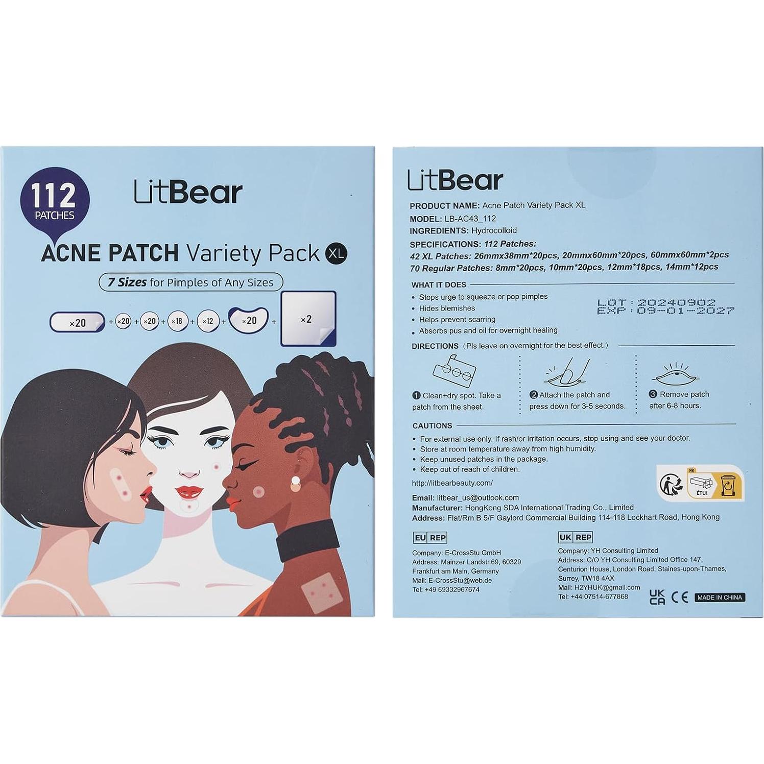 Parches Hidrocoloides para Granos LitBear - 112 Unidades XL