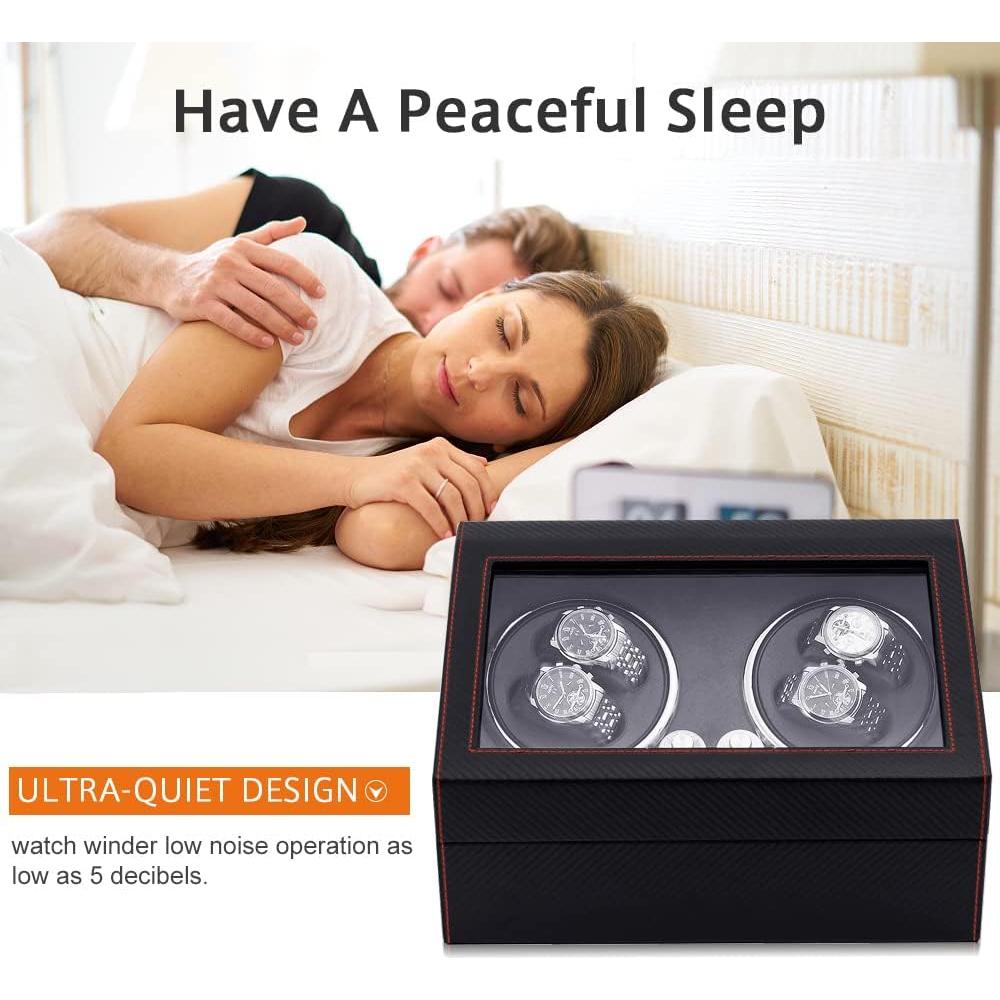Winder de Reloj Automático J&T 4 Relojes + 6 Almacenamientos LED