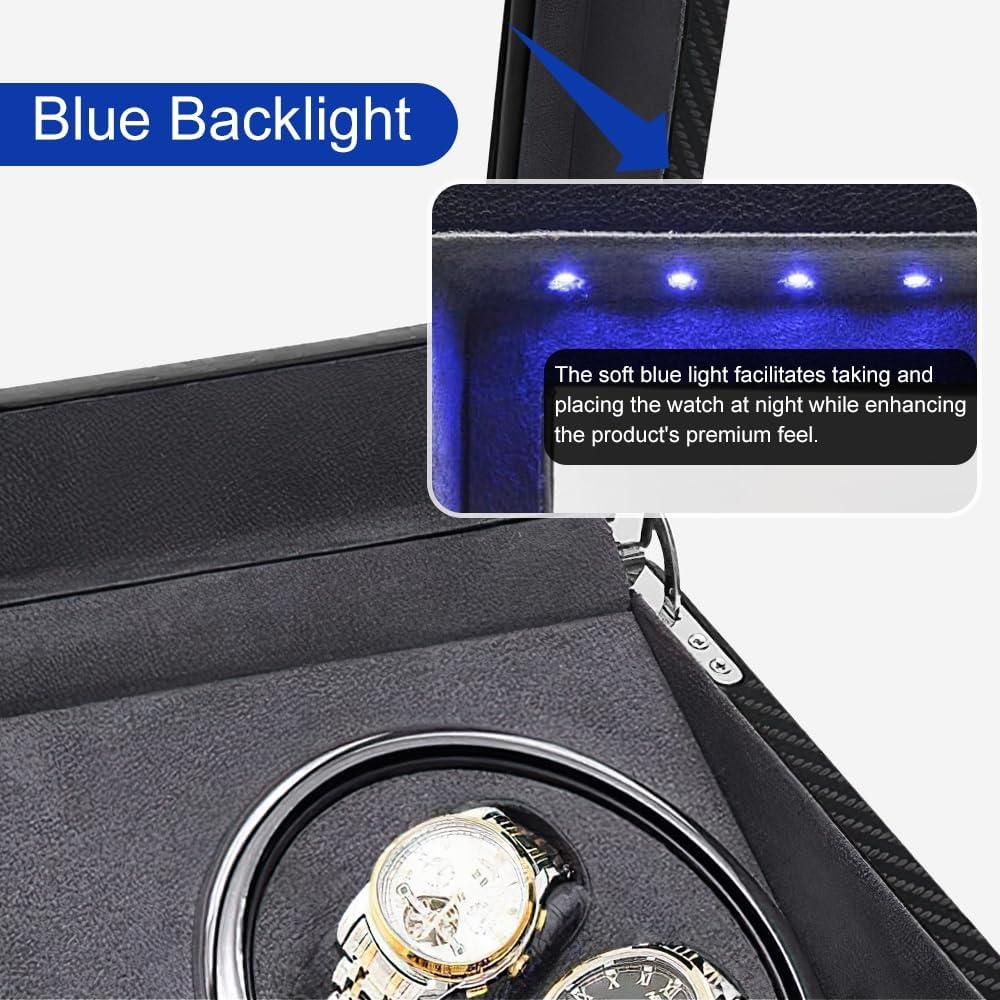 Winder de Reloj Automático J&T 4 Relojes + 6 Almacenamientos LED