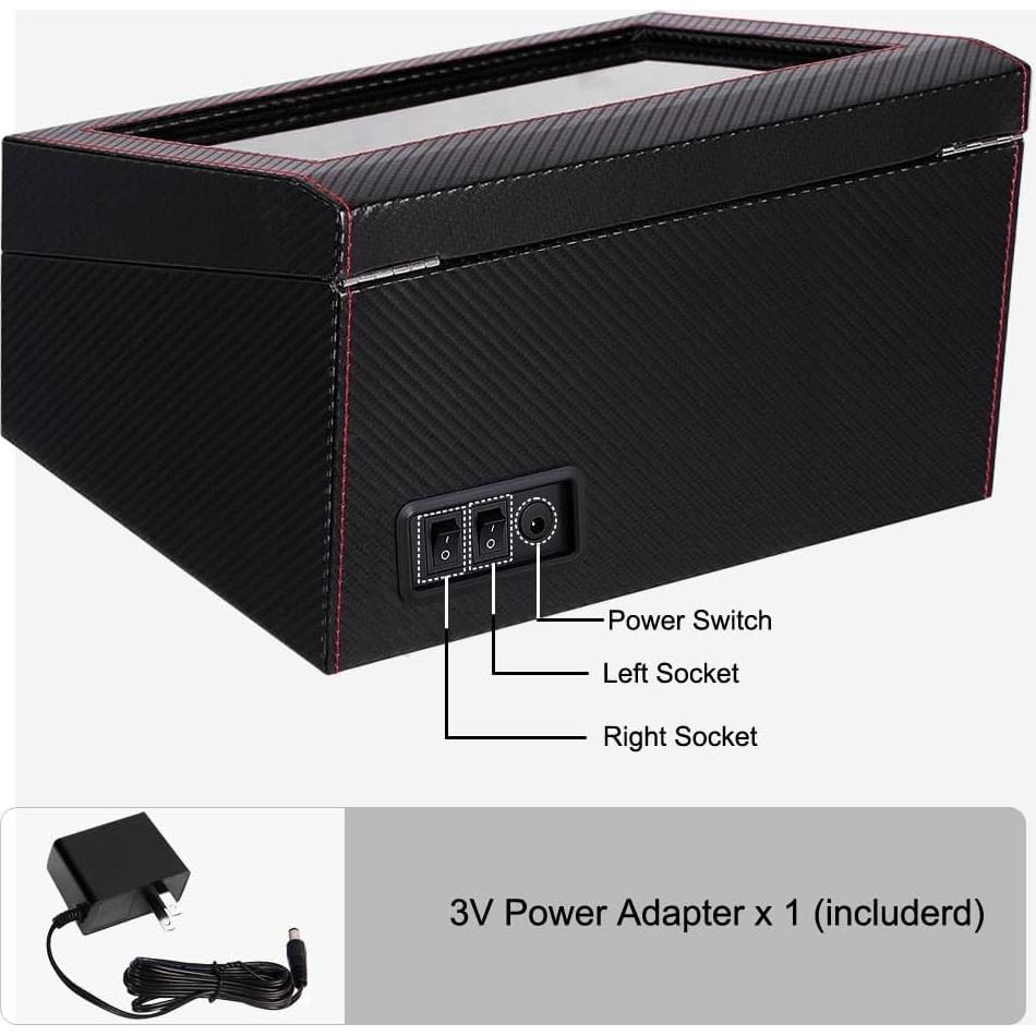 Winder de Reloj Automático J&T 4 Relojes + 6 Almacenamientos LED