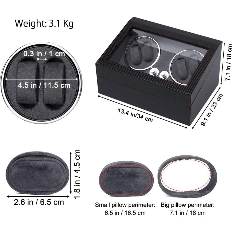 Winder de Reloj Automático J&T 4 Relojes + 6 Almacenamientos LED