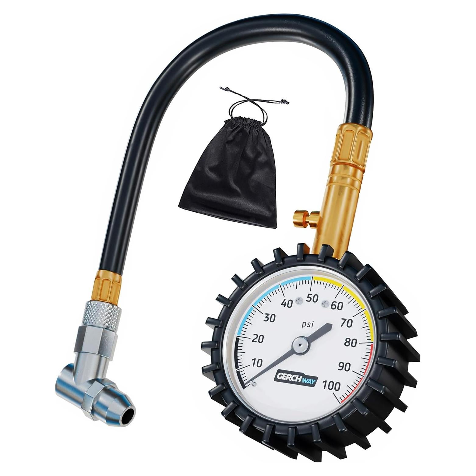 Manómetro de Presión de Neumáticos Gerchway 100 PSI - Preciso