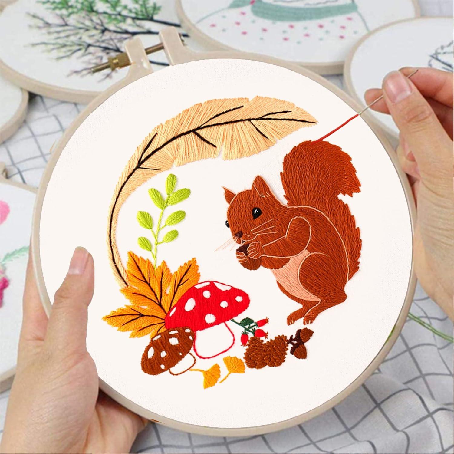 Kit de Bordado de Animales Otoñales Louise Maelys - 3 Piezas