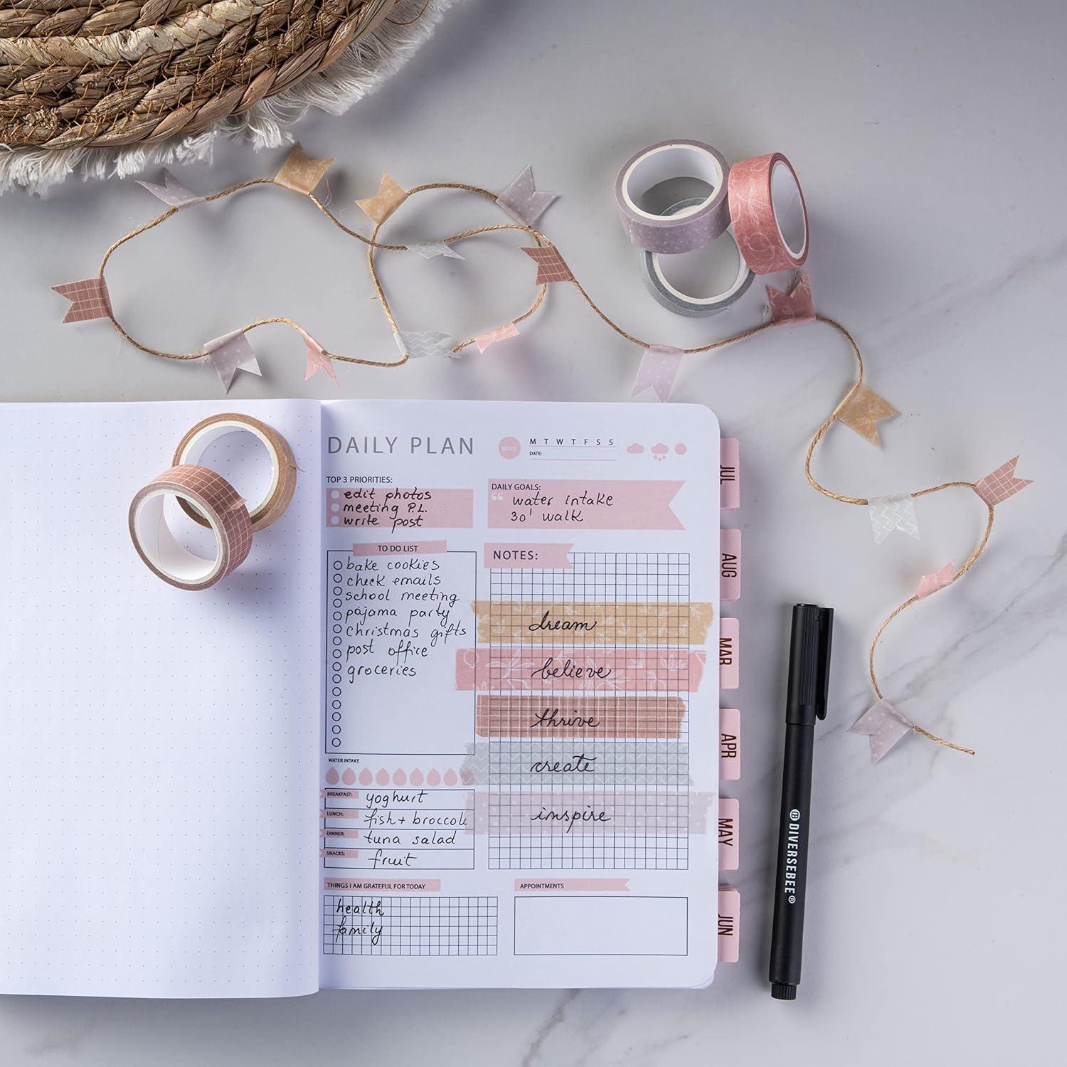 Conjunto de Cinta Washi DiverseBee Bosque 5 Rollos 1.5cm x 5m